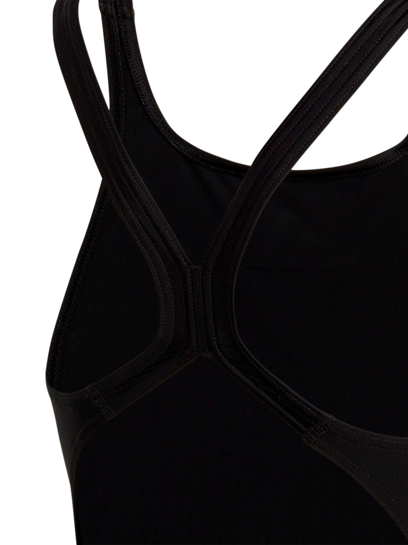 Image 3 of 3 of adidas Girls 3 Bars Logo Swimsuit - Black