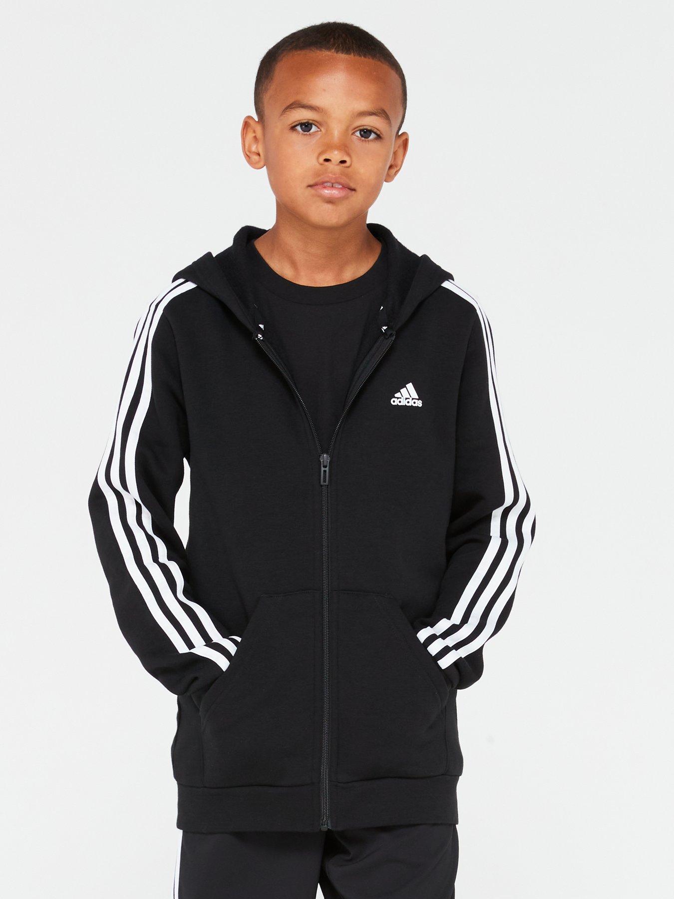 adidas-essentials-junior-3-stripe-zip-through-hoodie-blackback