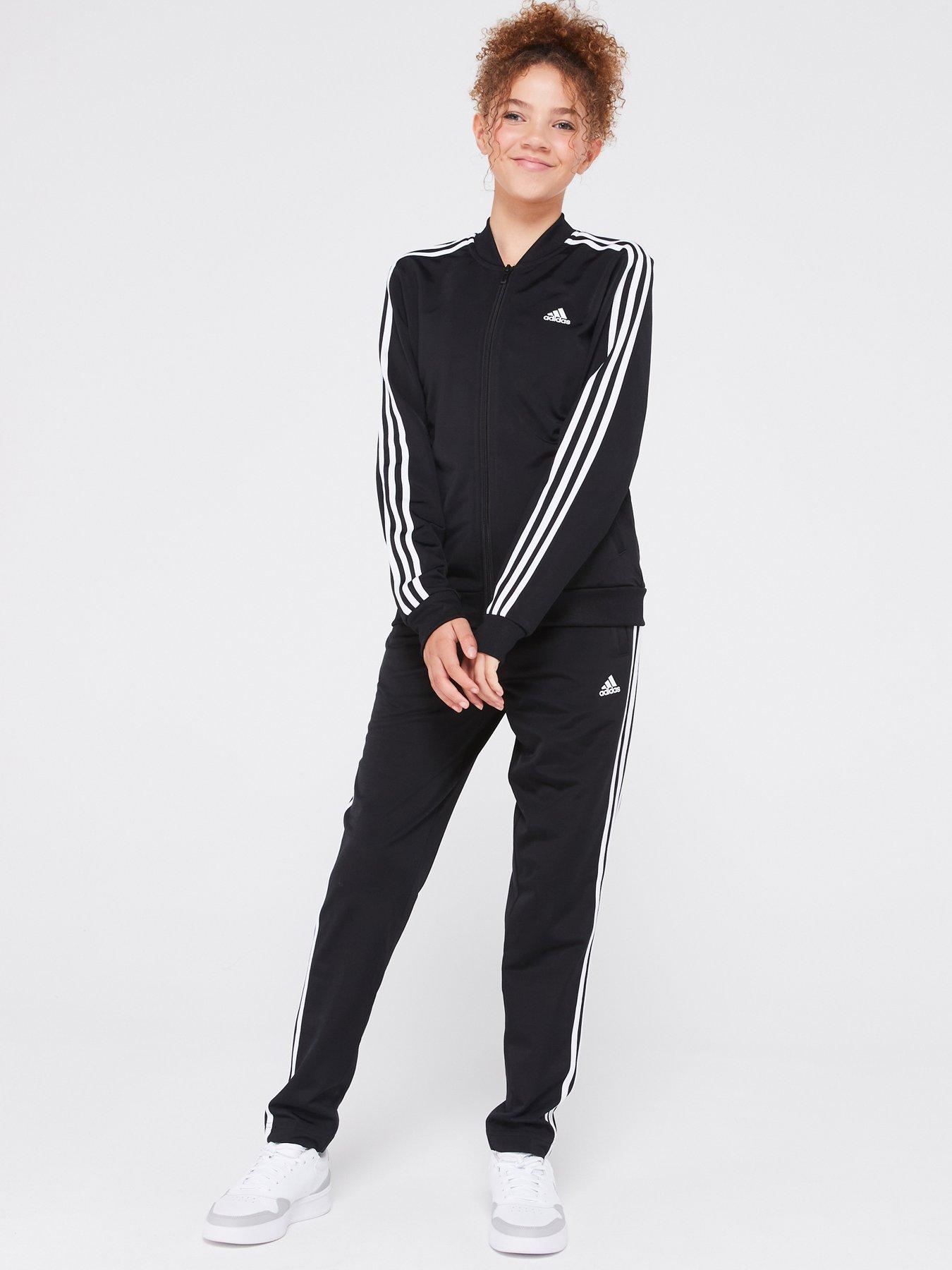 Adidas black store tracksuit girls