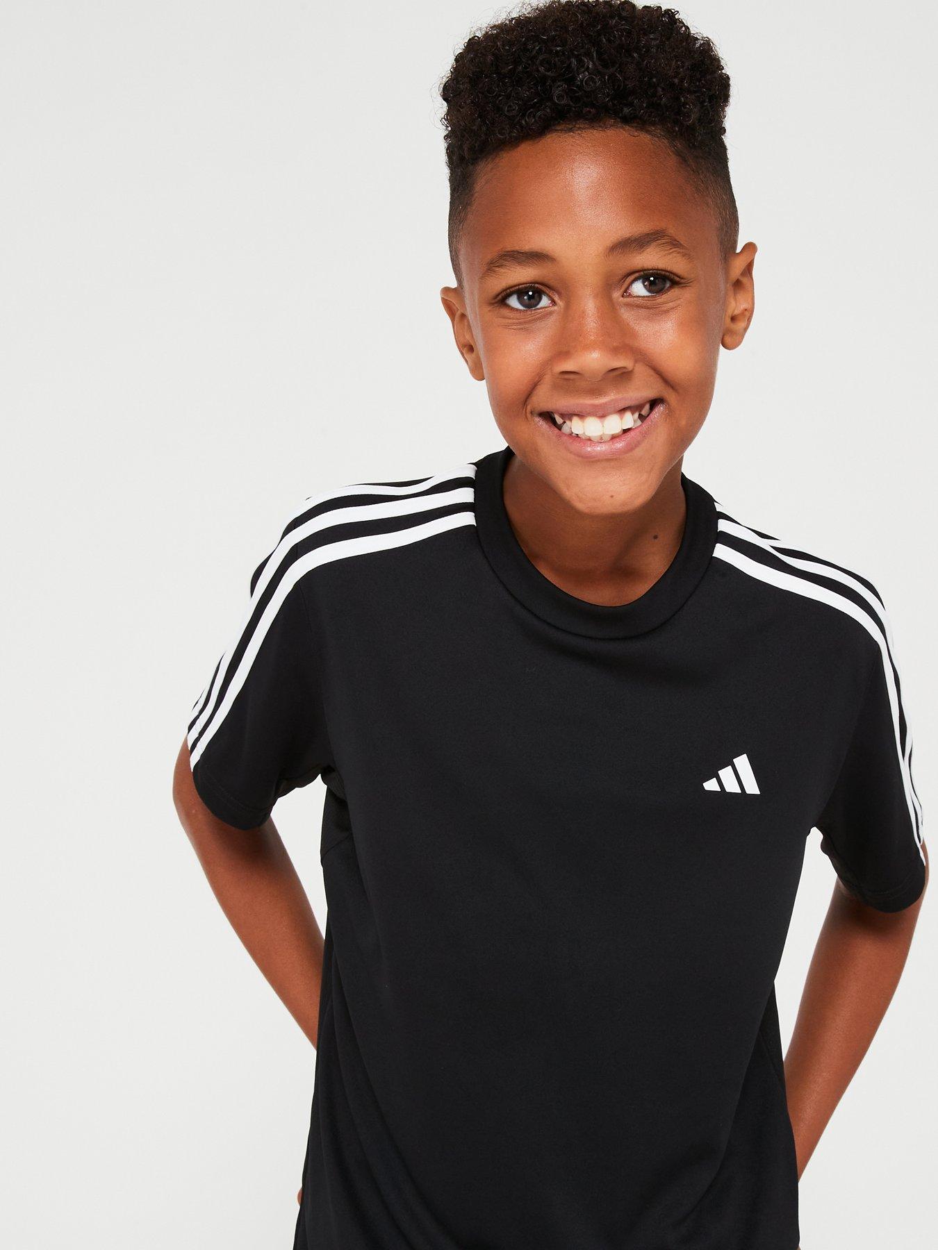 adidas-junior-train-essentials-3-stripe-tee-blackwhitedetail