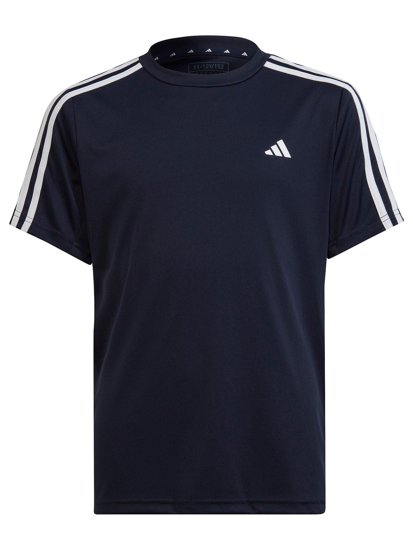 adidas-junior-train-essentials-3-stripe-tee-navy