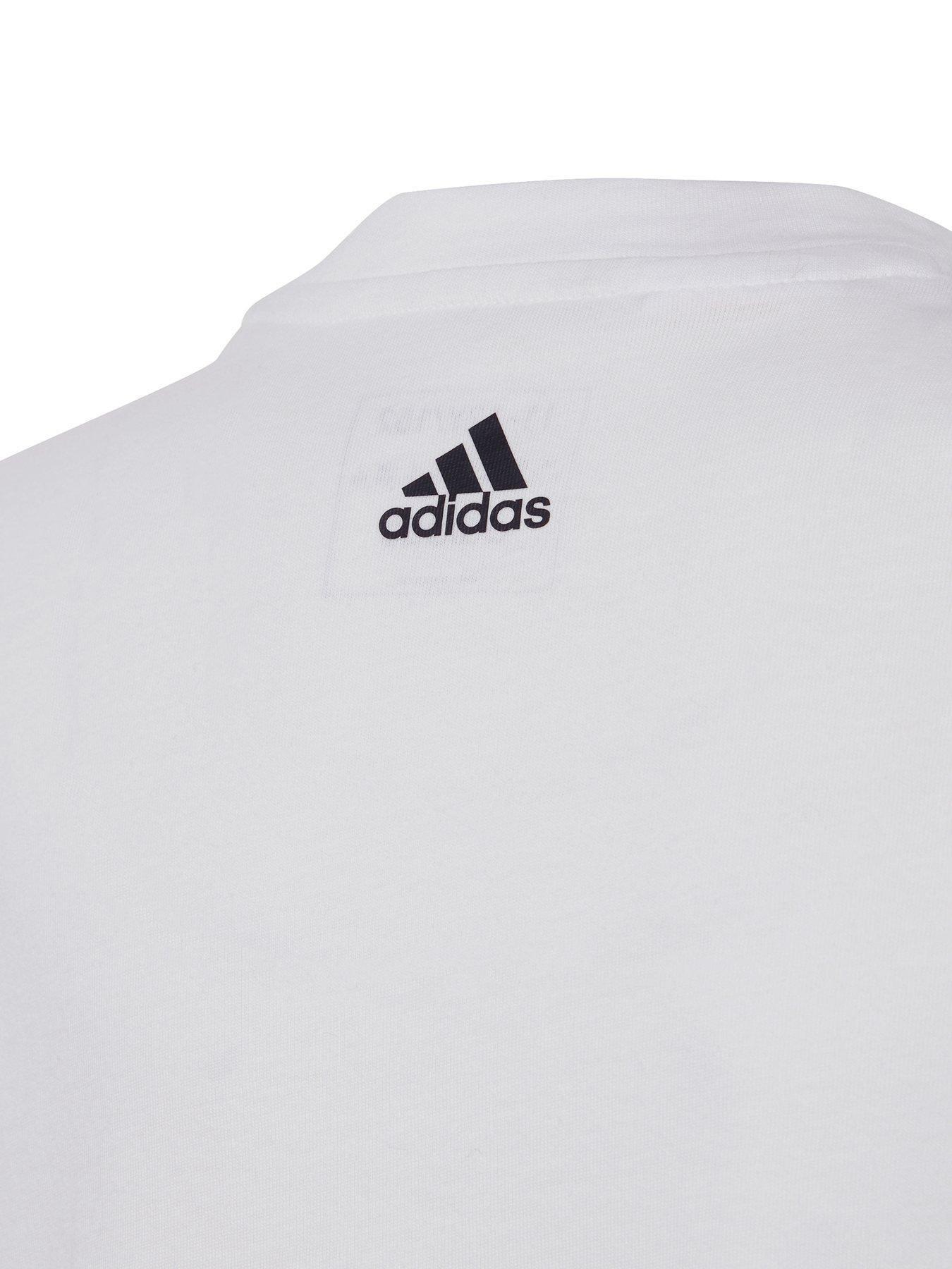 Image 4 of 4 of adidas Sportswear Junior Essentials Short Sleeve T-Shirt &nbsp;- White/Black