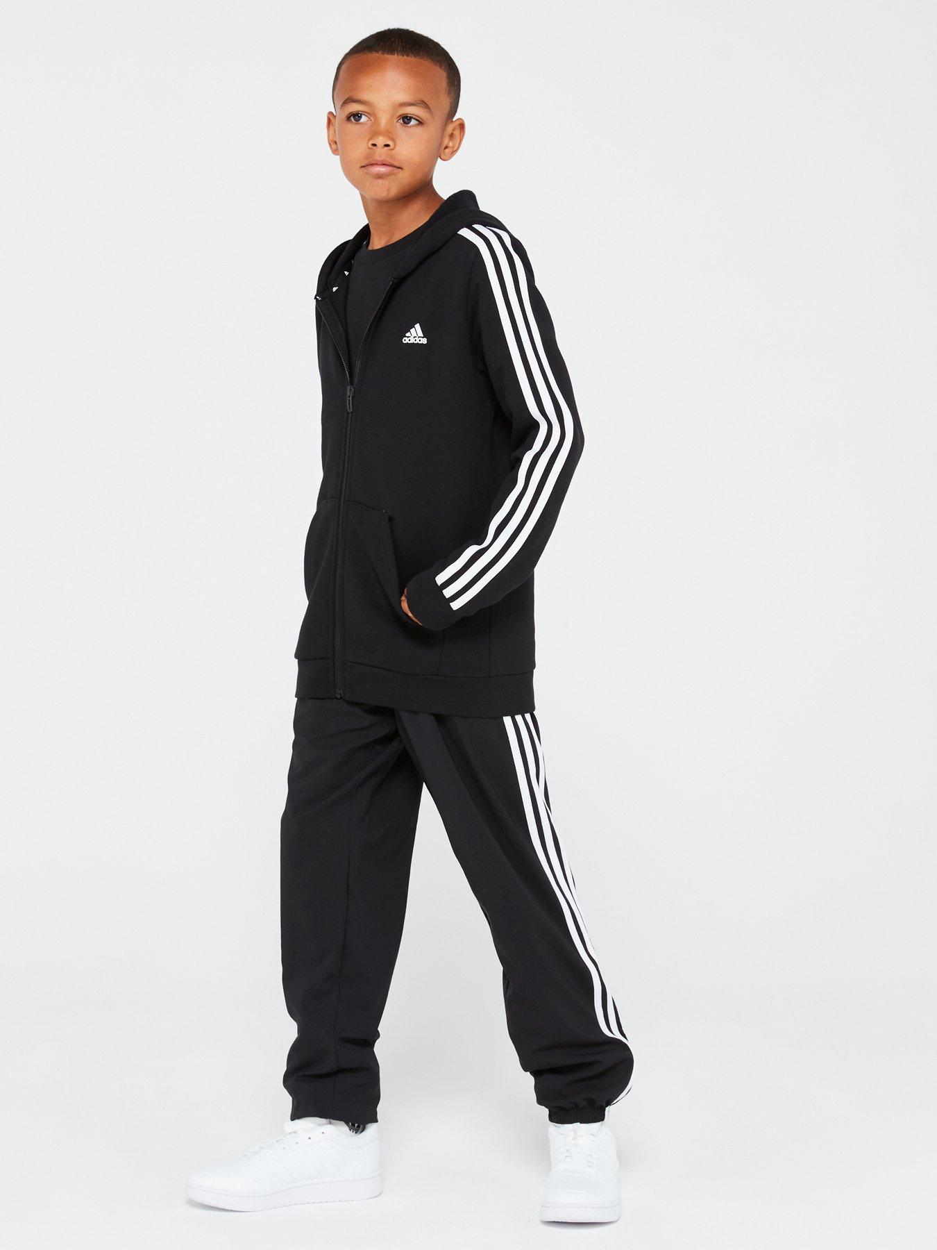 adidas-sportswear-junior-essentials-3-stripe-woven-pant-blackwhite