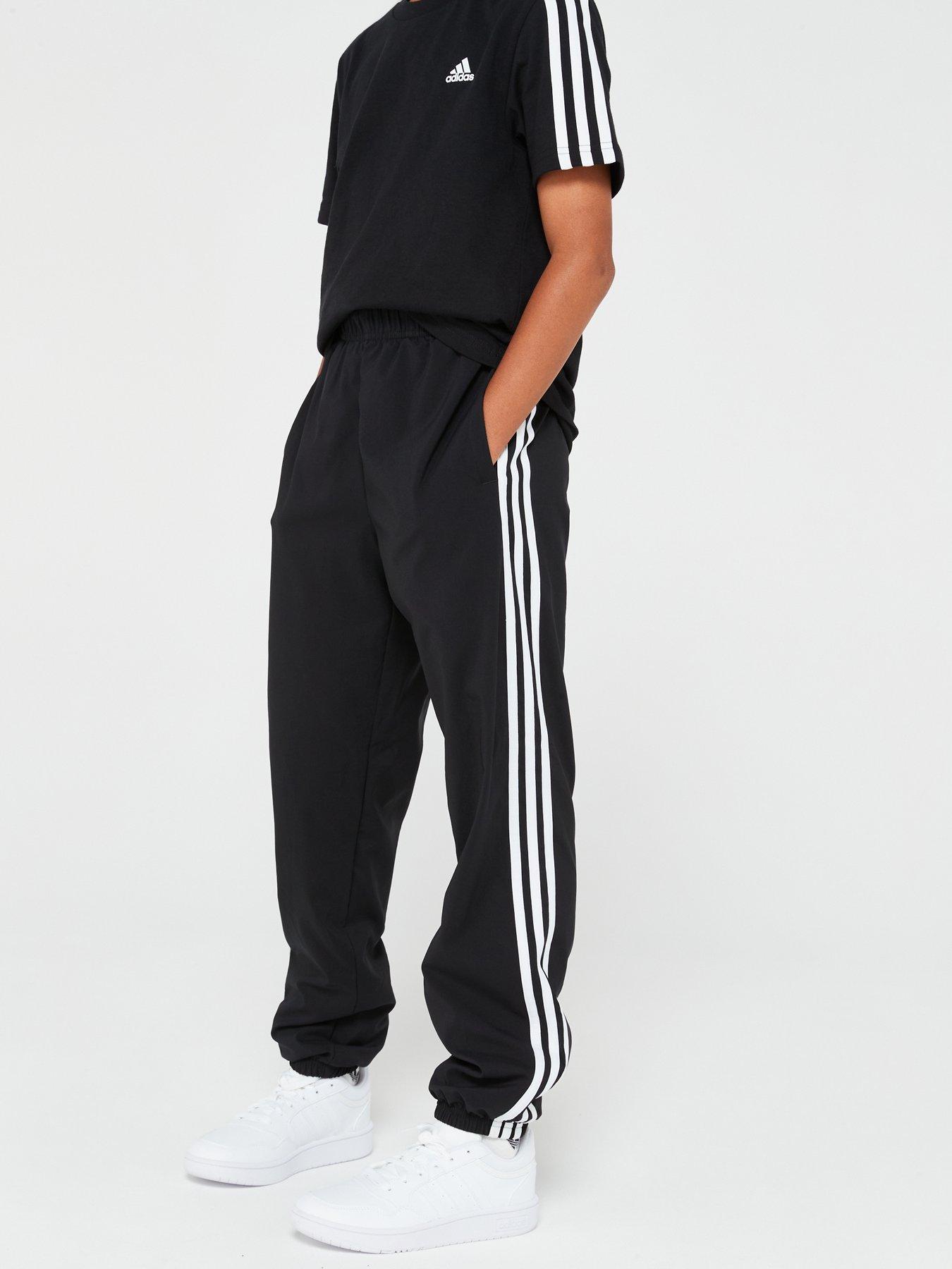 adidas-sportswear-junior-essentials-3-stripe-woven-pant-blackwhiteback