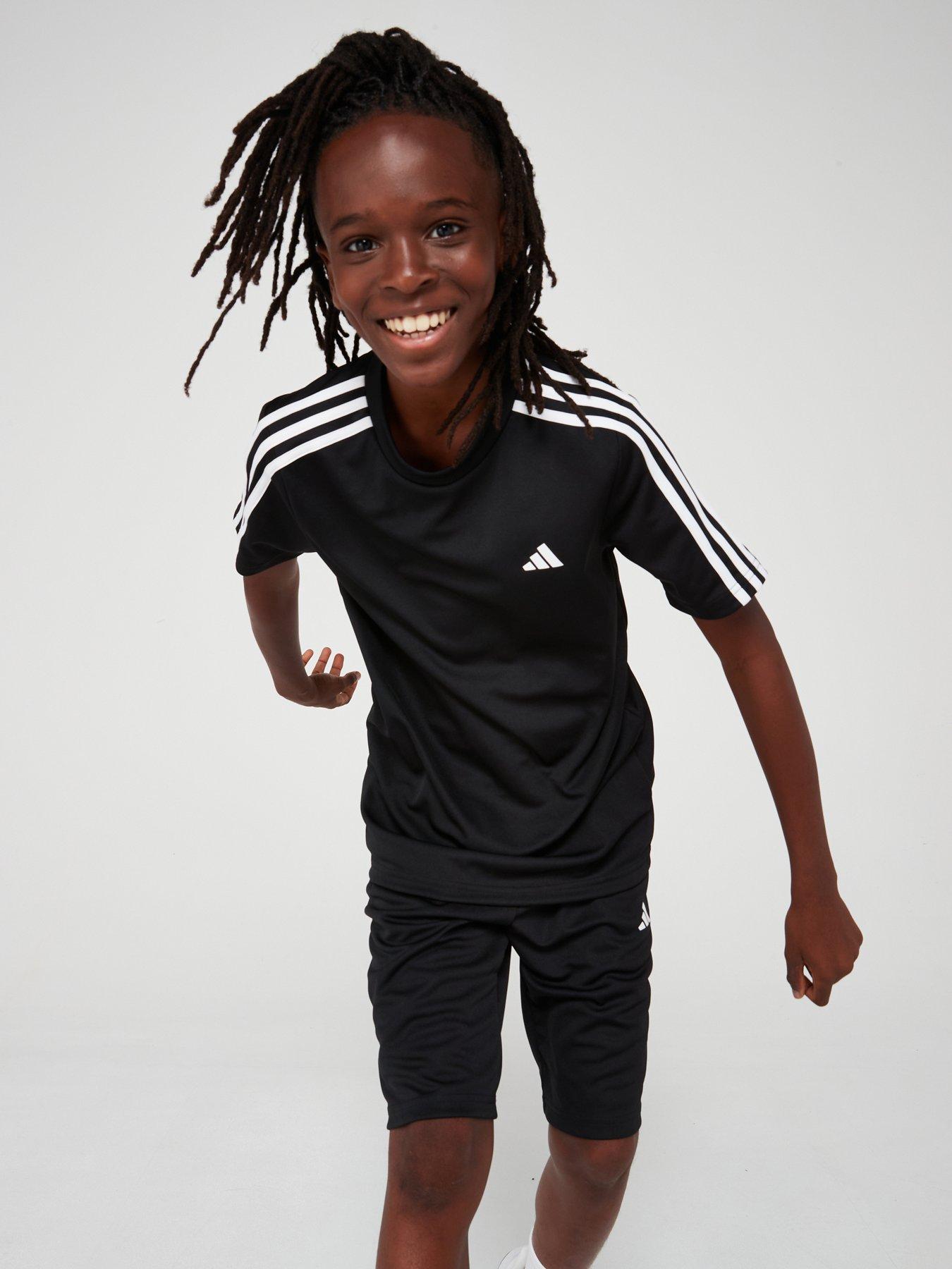 adidas-sportswear-junior-boys-train-essentials-3-stripes-short-amp-tee-set-black