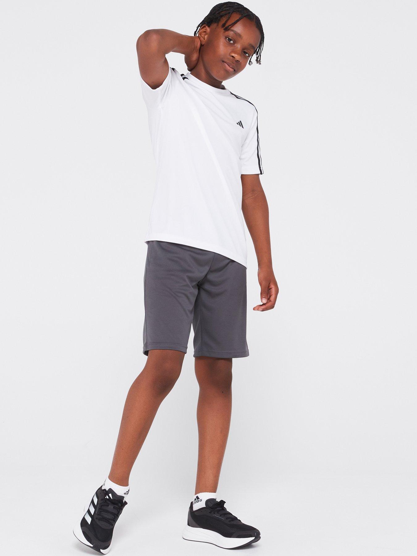 adidas-sportswear-junior-boys-train-essentials-3-stripes-short-amp-tee-set-whiteblack