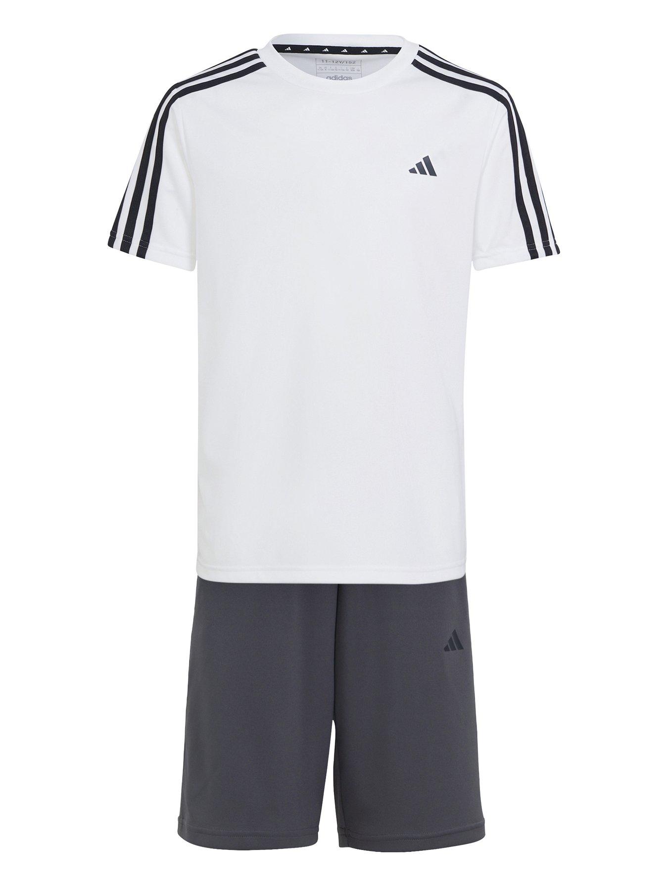 adidas-sportswear-junior-boys-train-essentials-3-stripes-short-amp-tee-set-whiteblackdetail