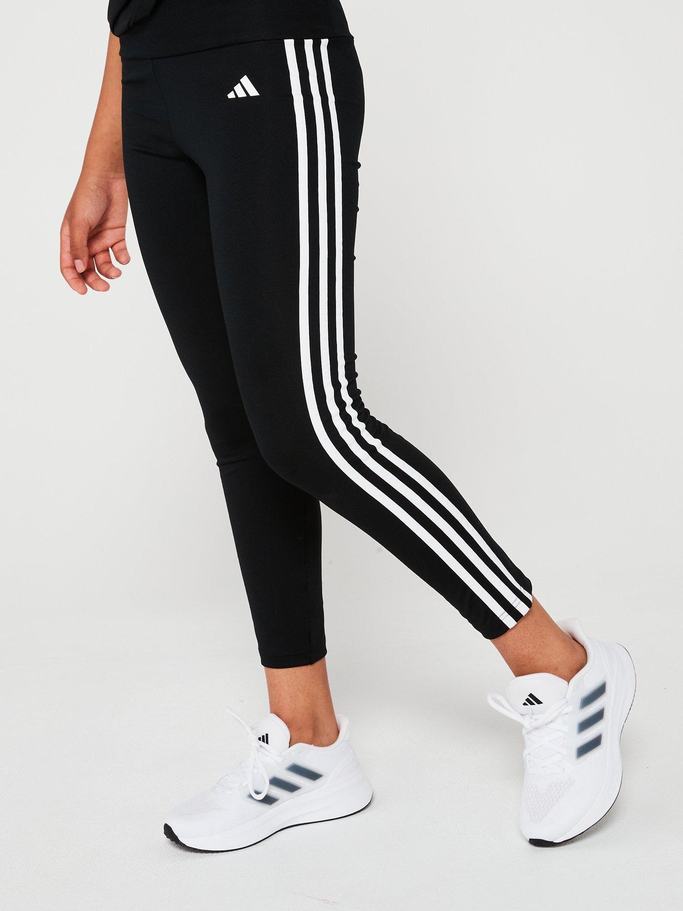 adidas-junior-girls-train-essentials-3-stripe-legging-blackwhite