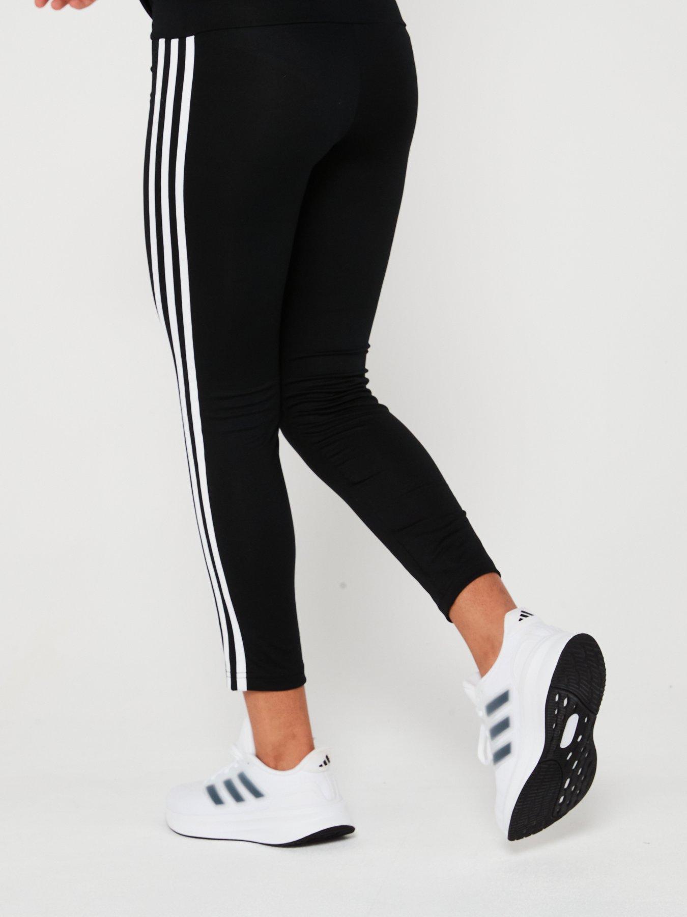 adidas-junior-girls-train-essentials-3-stripe-legging-blackwhitestillFront