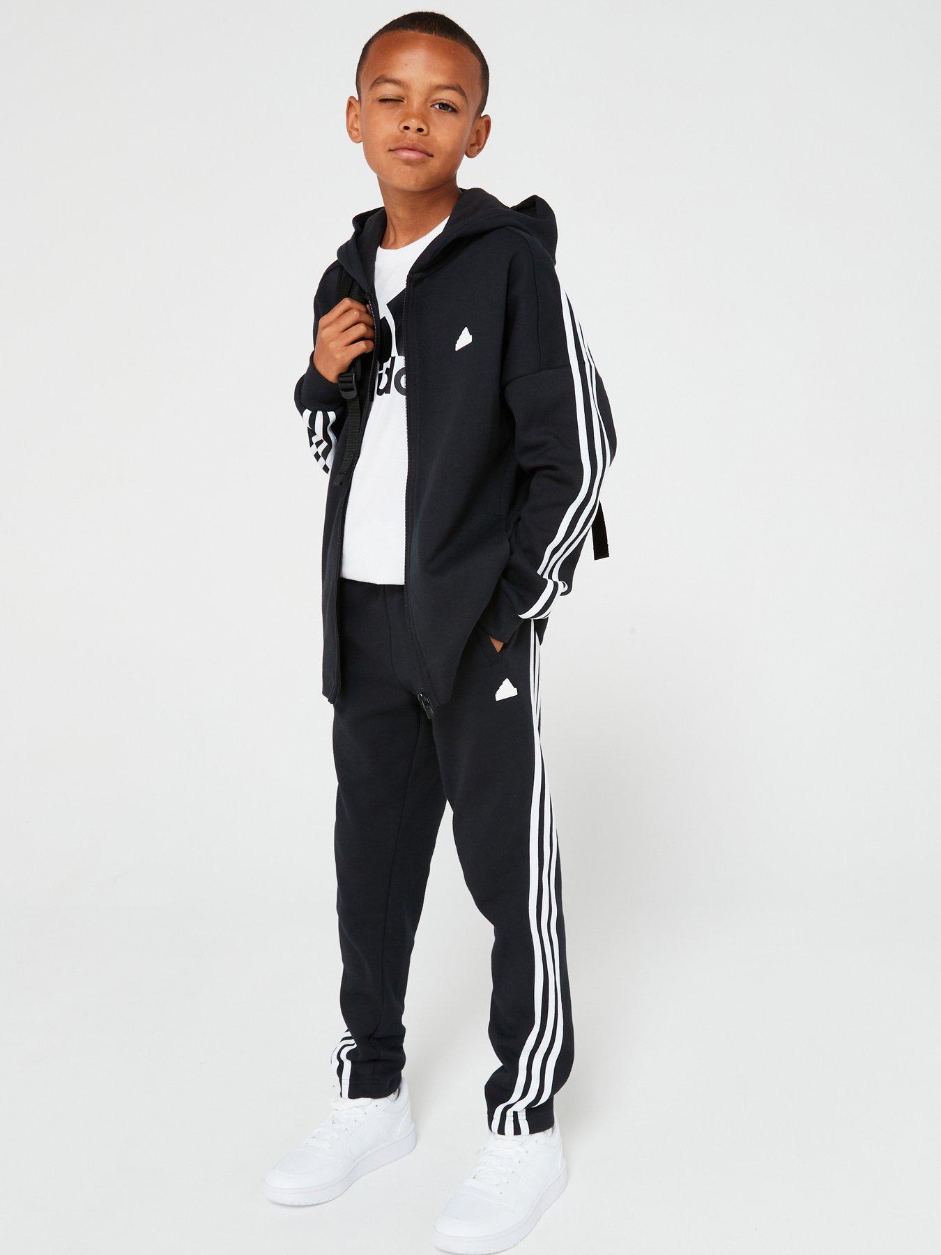 Image 1 of 6 of adidas Sportswear Unisex Junior Future Icons 3 Stripe Pant - Black/White