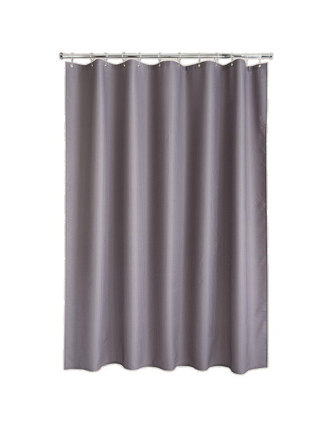 aqualona-grey-waffle-shower-curtainfront