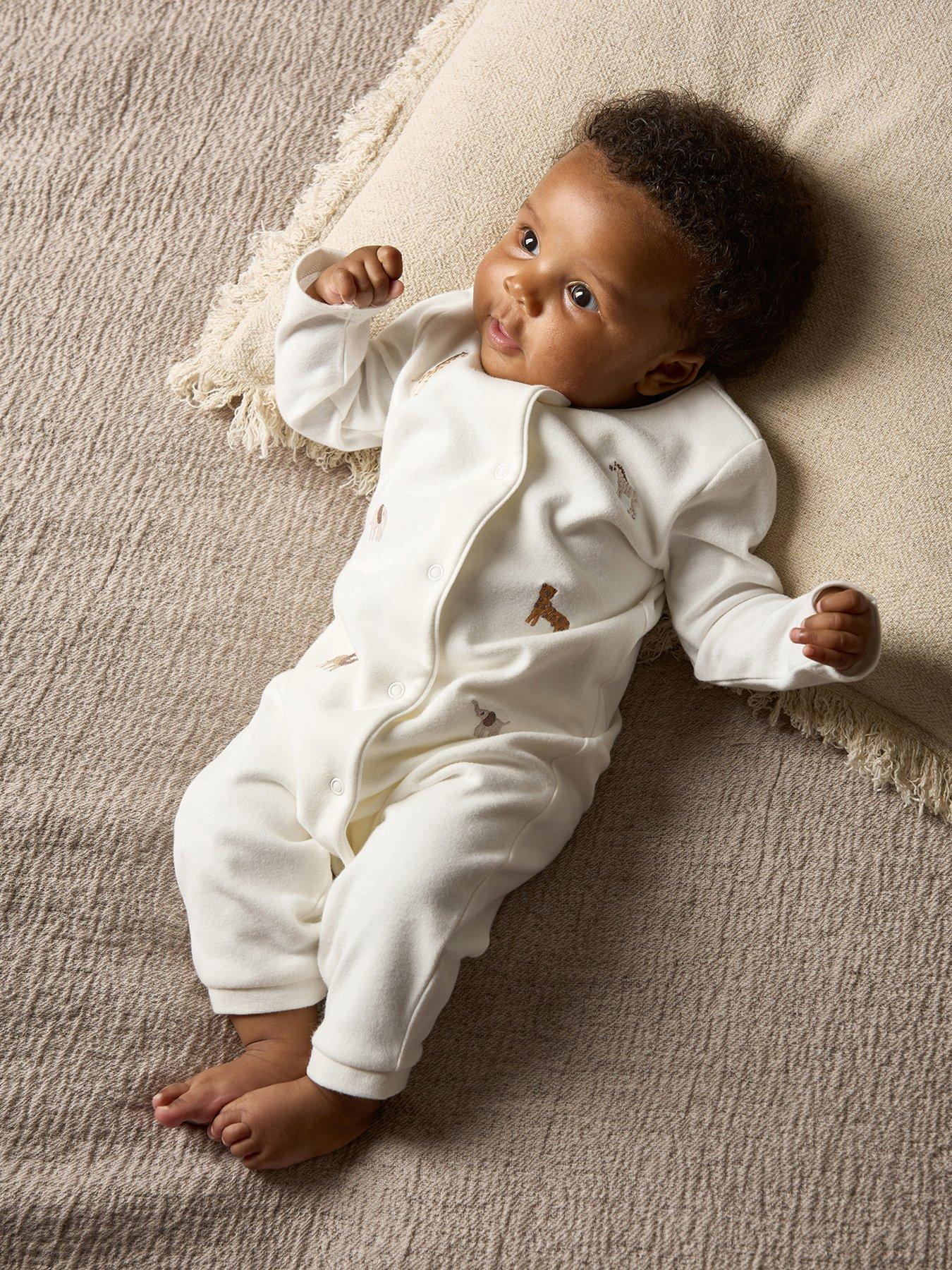 mamas-papas-baby-unisex-safari-zip-sleepsuit-creamstillFront