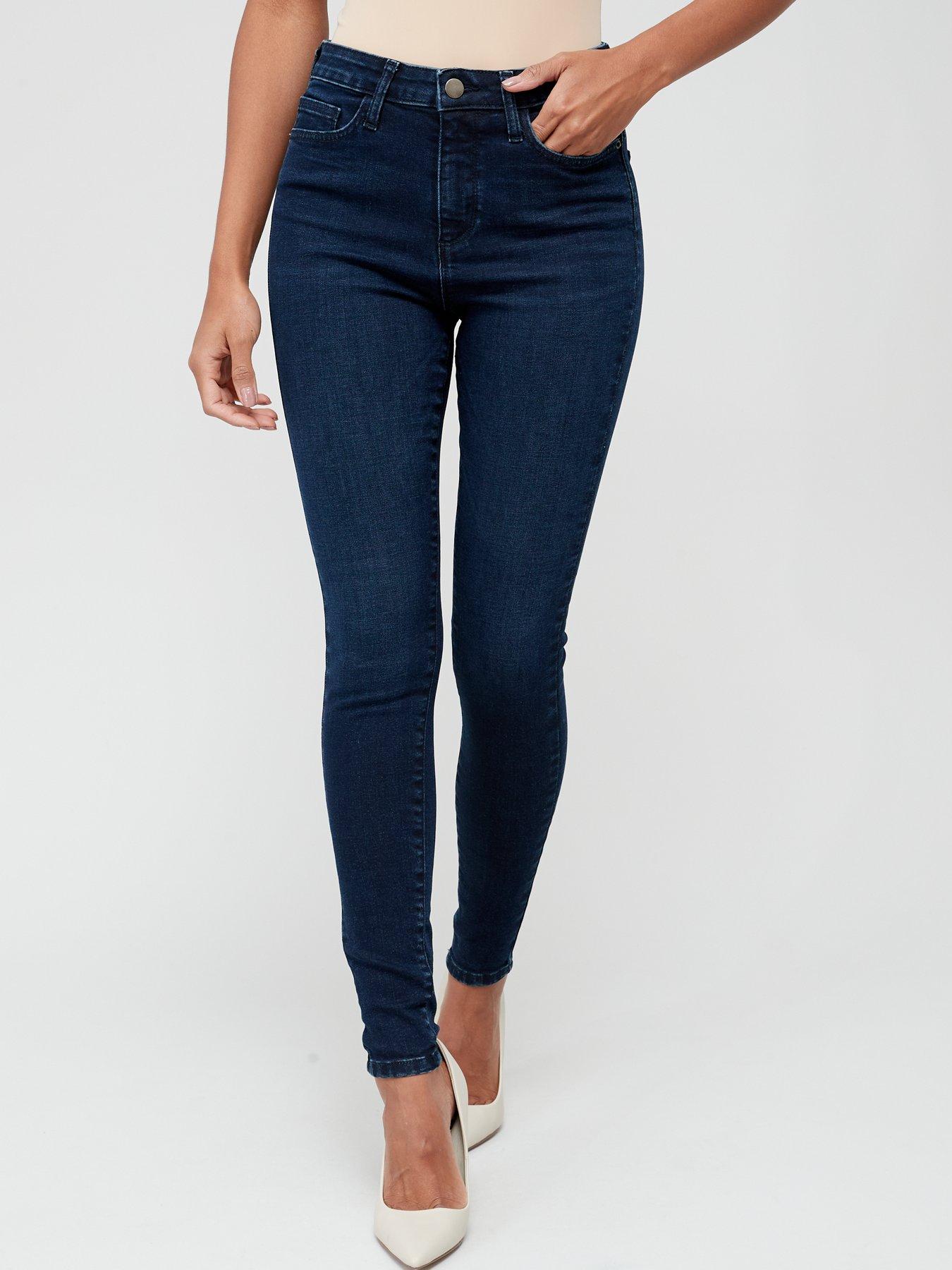 Navy Blue Fall Wide Leg High Rise Jeans – Offduty India