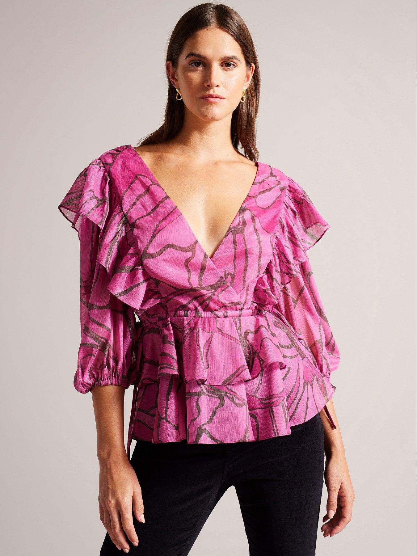 Ted baker ruffle neck sales top