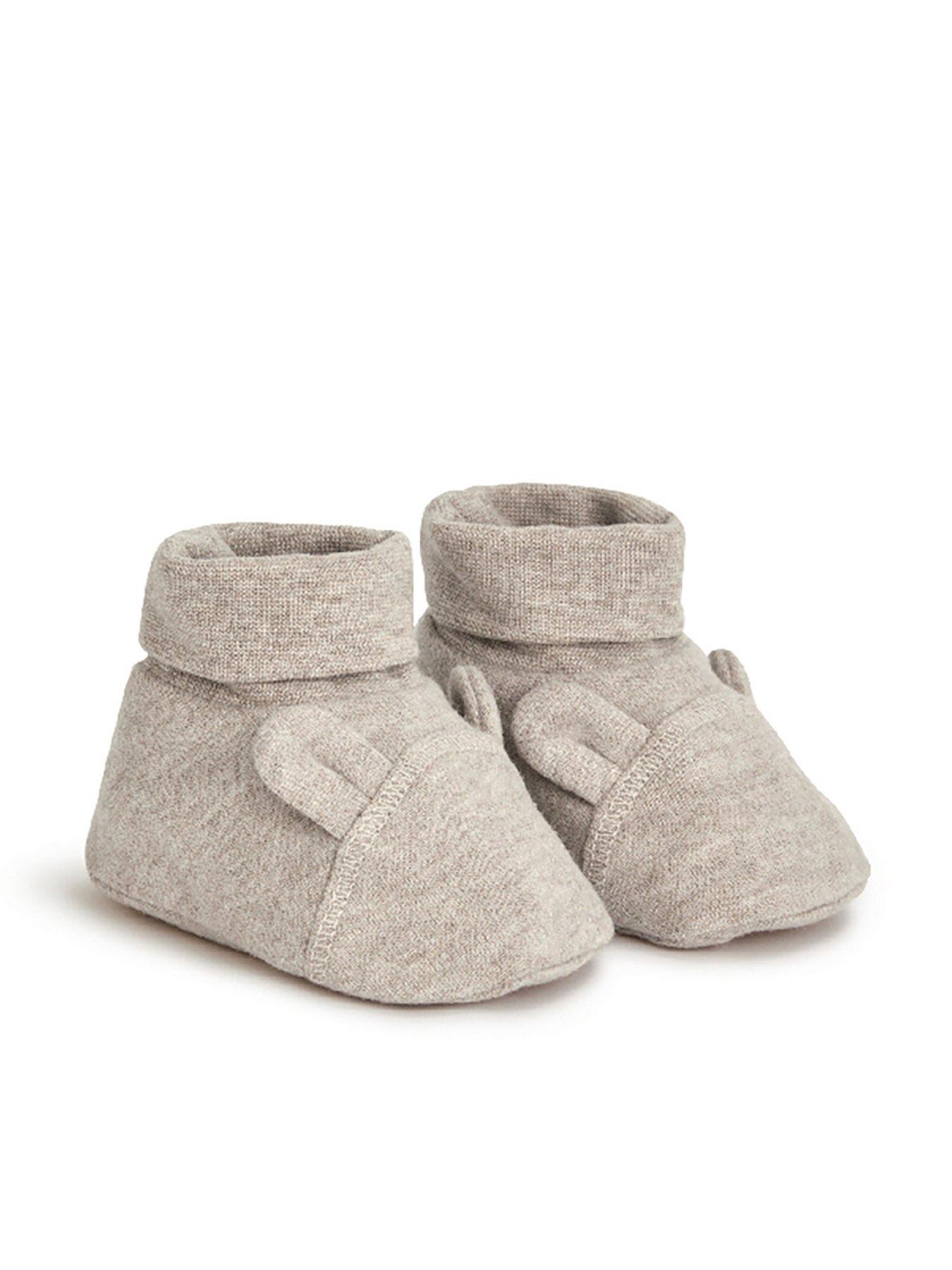 mamas-papas-baby-unisex-bear-booties-beige