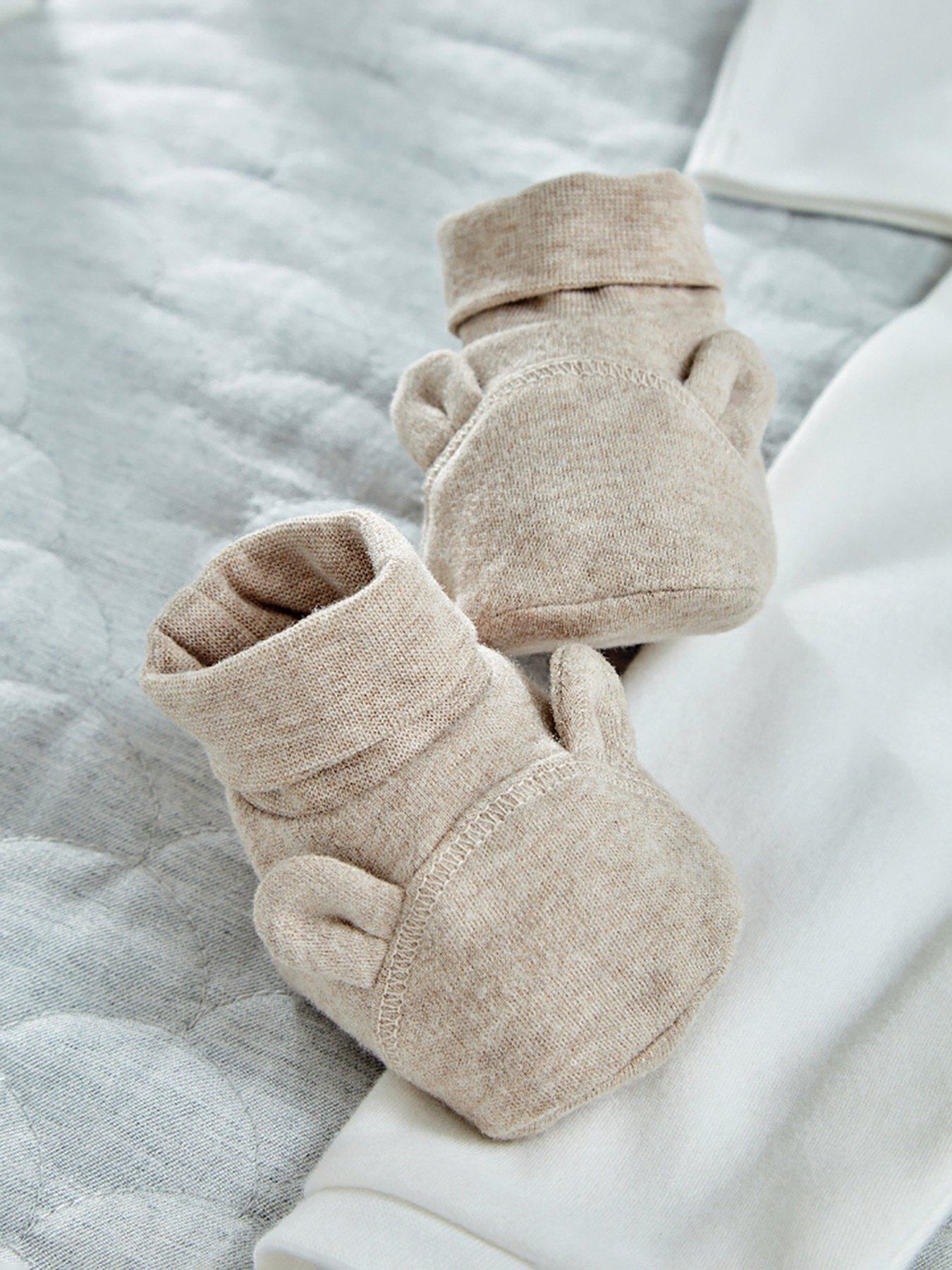 Image 2 of 3 of Mamas & Papas Baby Unisex Bear Booties - Beige