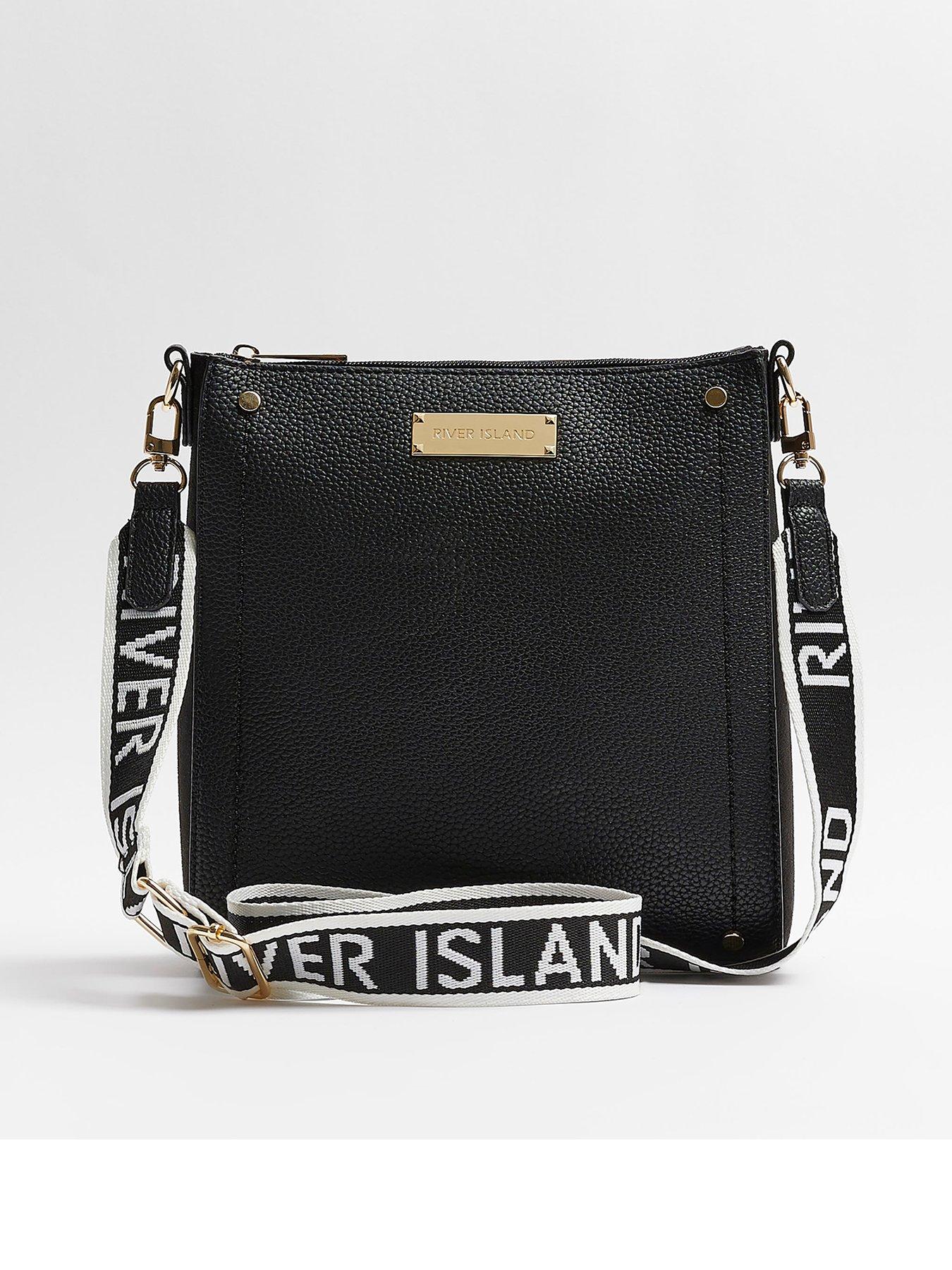 River island black satchel bag sale