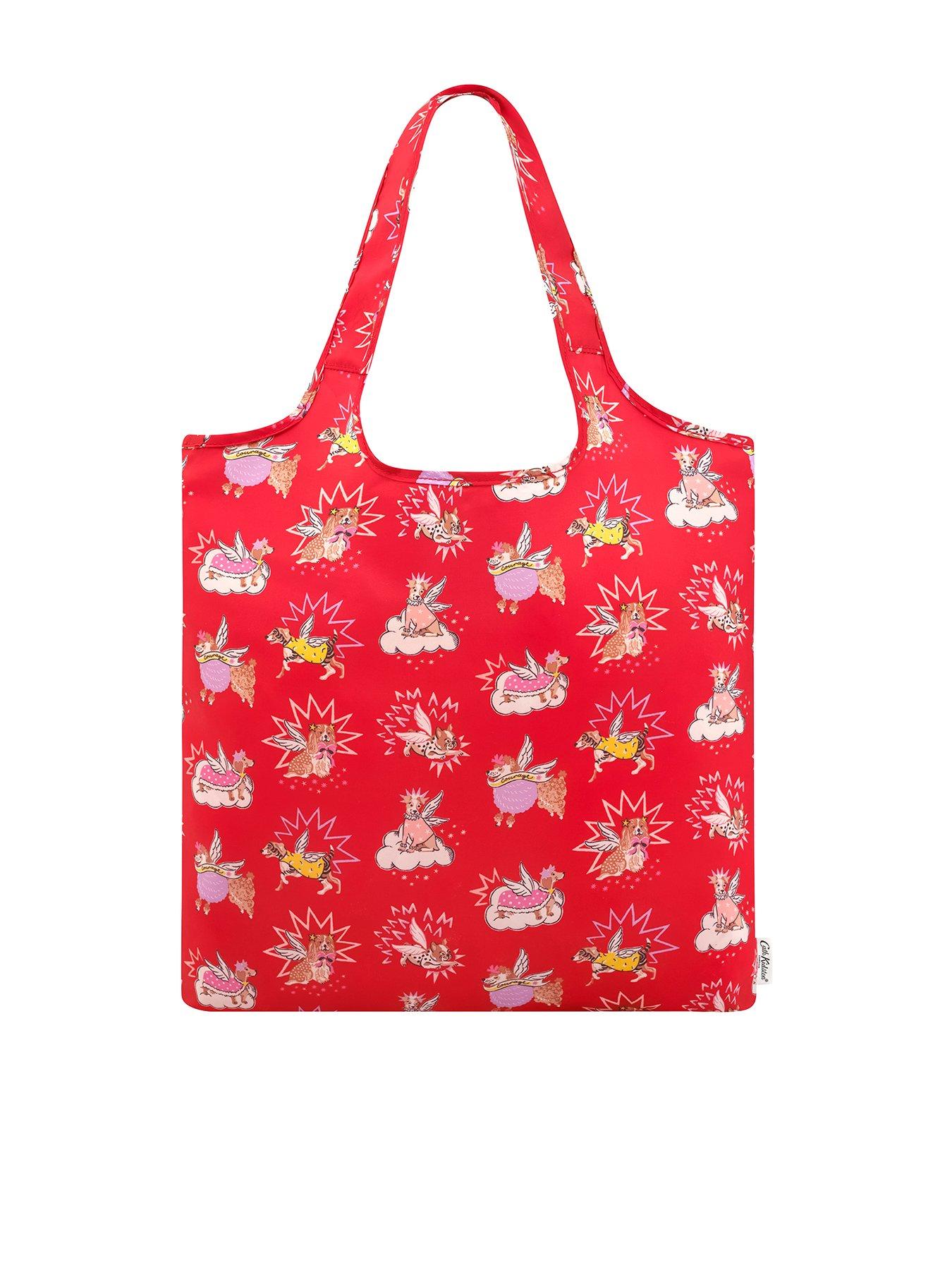 Cath Kidston Foldaway Star Dogs Shopper Bag Red