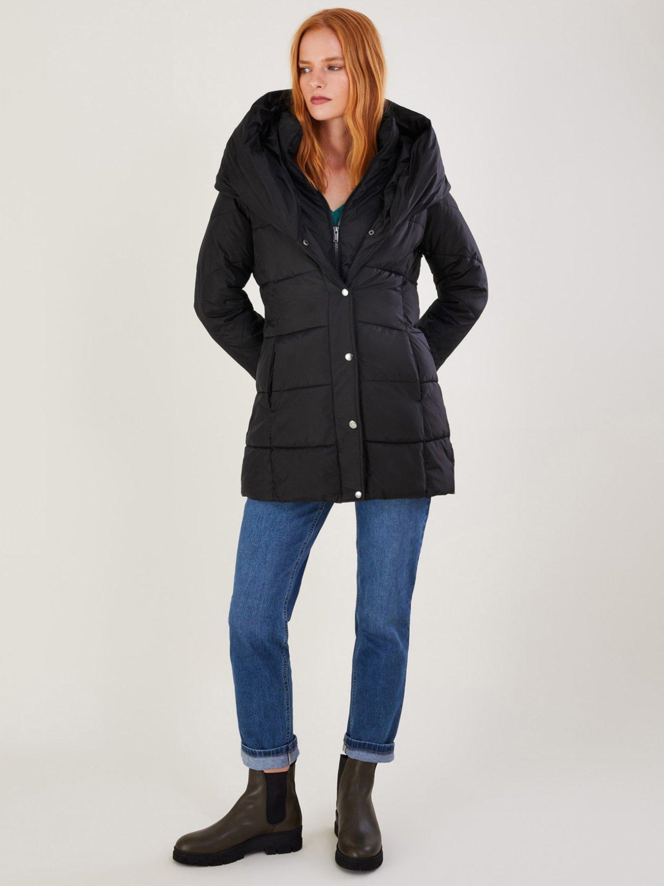 monsoon navy padded coat