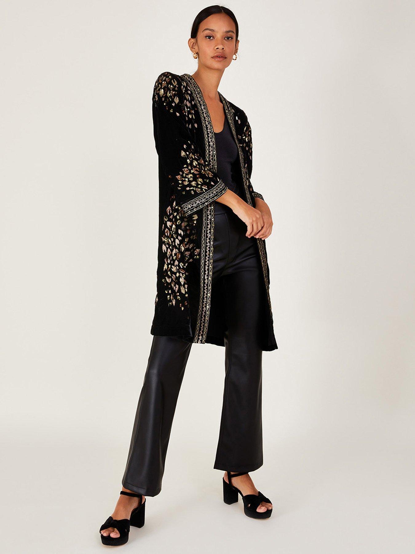 Black velvet hotsell kimono jacket