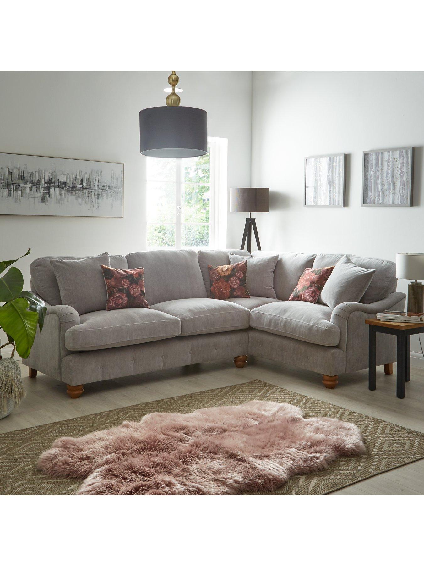 undefined Millie Small Right Hand Fabric Double Arm Corner Group Sofa - Made in the UK