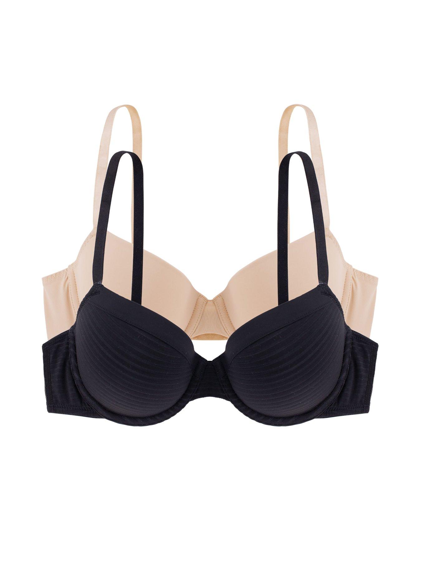 DORINA 2pk Louise Light Padded Demi Bra - Black/Beige