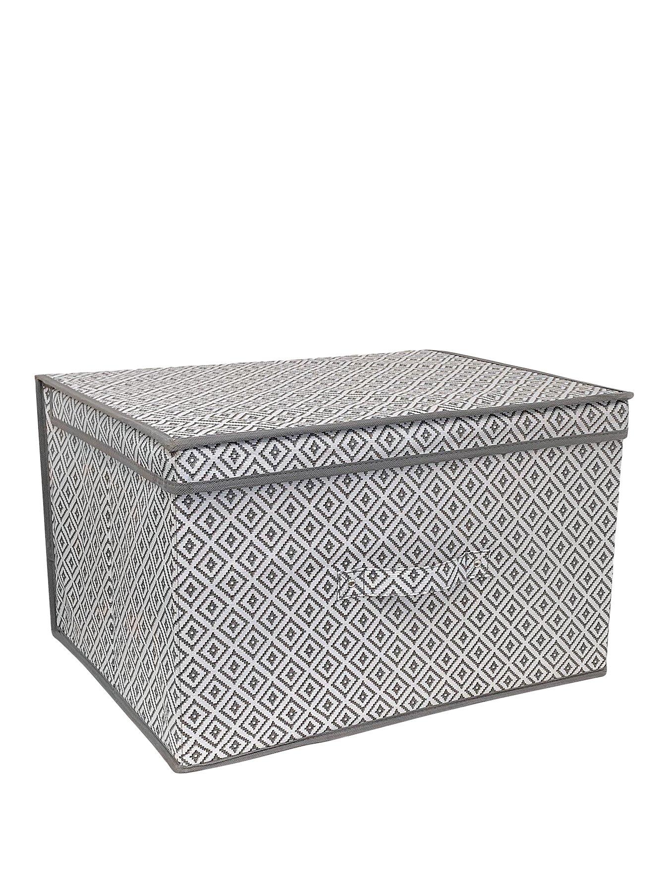 Premier Housewares Folding Storage Box Grey 19cm 35 x 25 x 19cm 