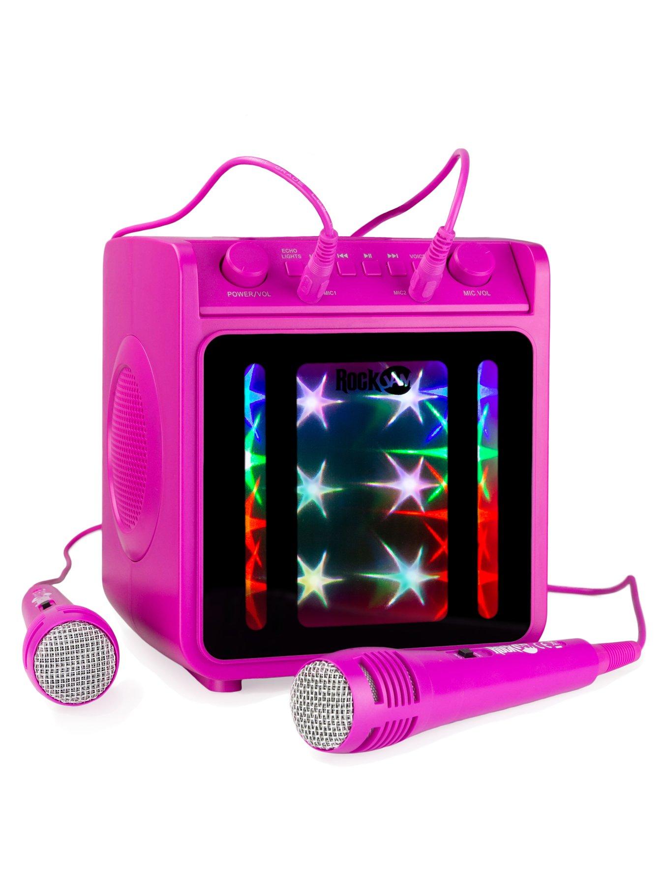 rockjam-rockjam-10-watt-rechargeable-bluetooth-karaoke-machine-with-two-microphones-pinkoutfit