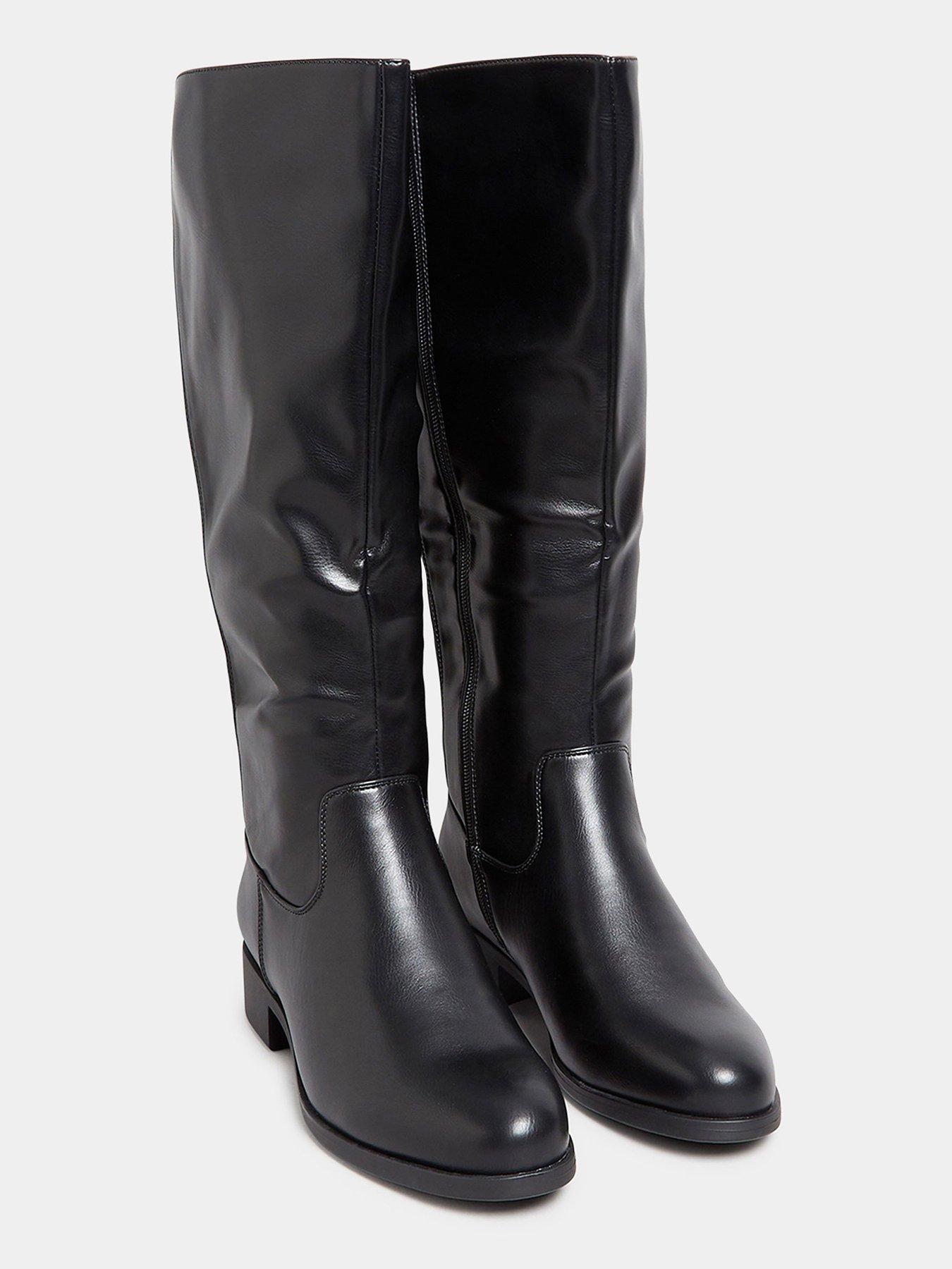 yours-extra-wide-fit-stretch-knee-boot-pu-blackback