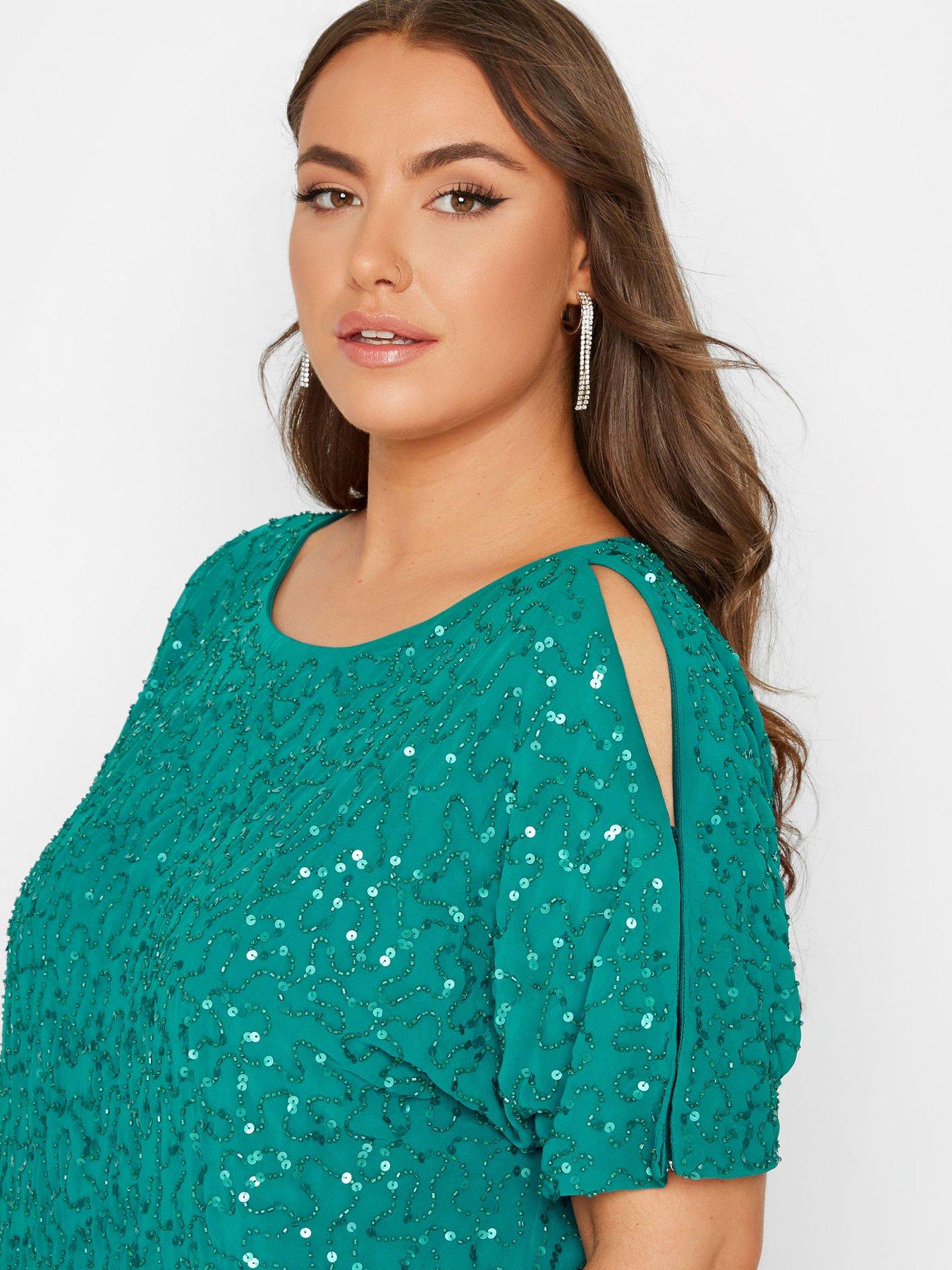 yours-yours-luxe-embellished-cape-dress-greenoutfit