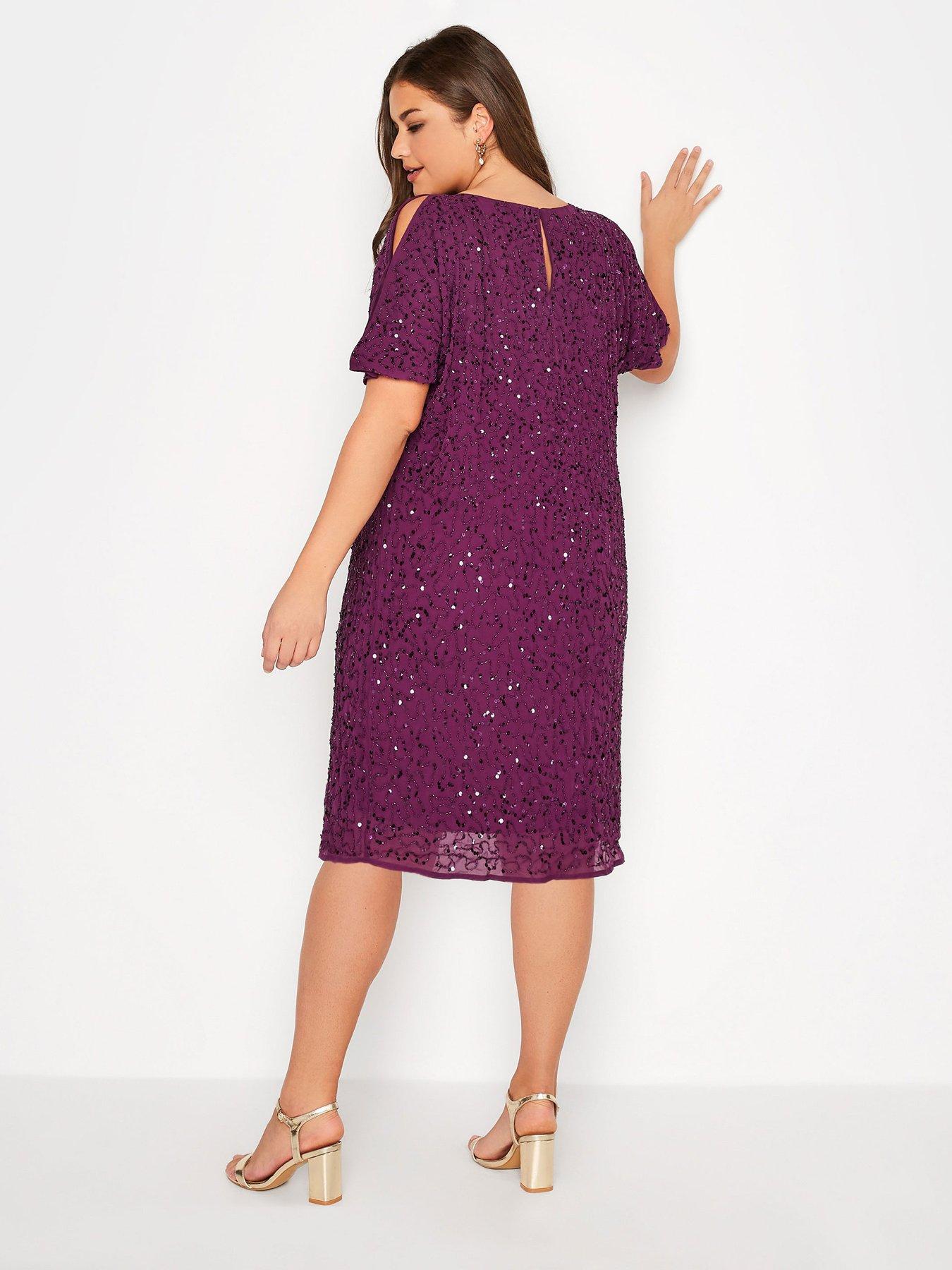 yours-yours-luxe-embellished-cape-dress-purplestillFront