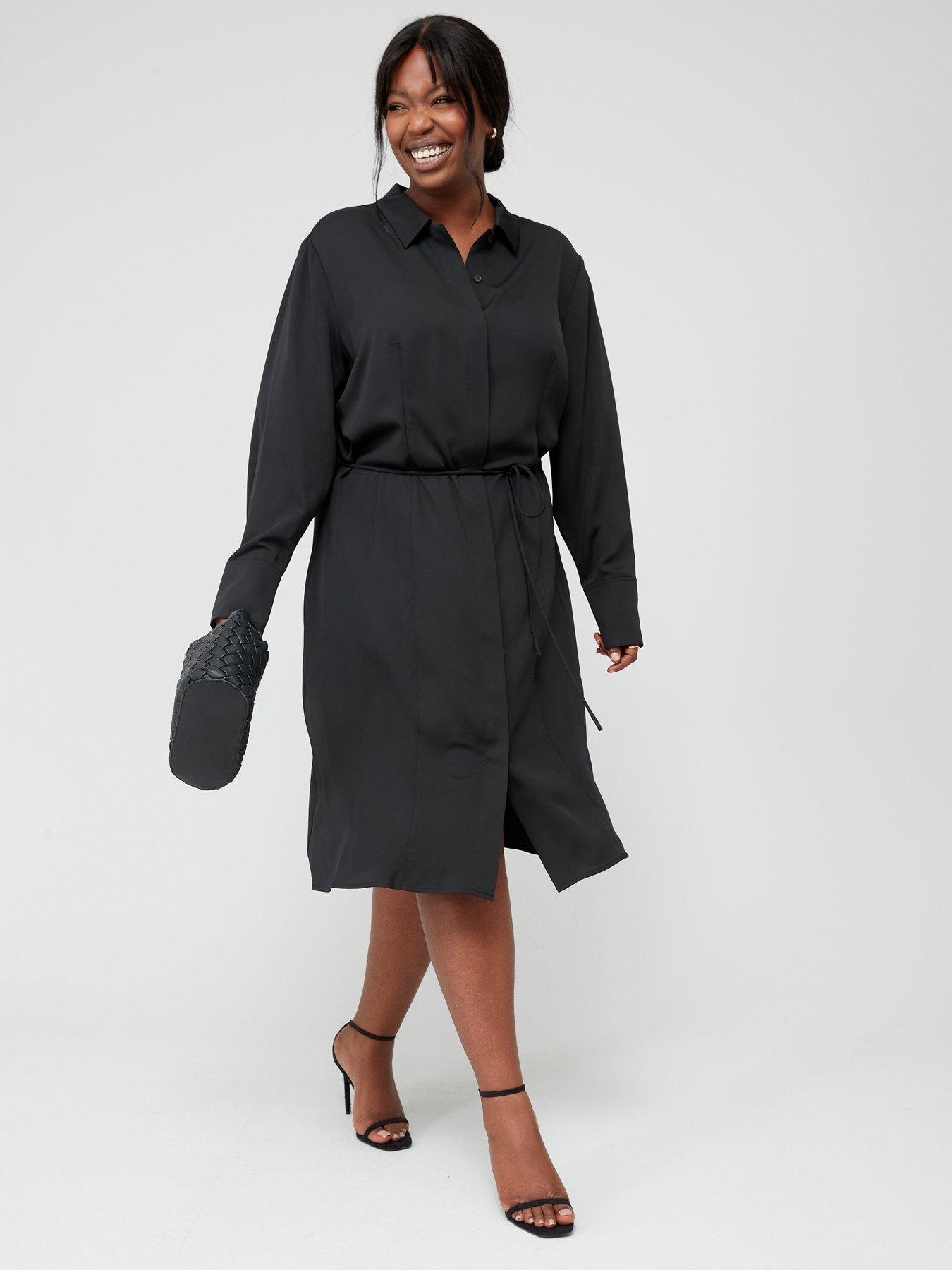 Calvin Klein Curve Fabric Shirt Dress Black Very Ireland