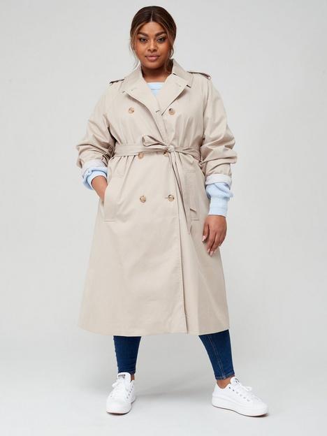 tommy-hilfiger-curve-cotton-blend-double-breasted-trench-coat-beige