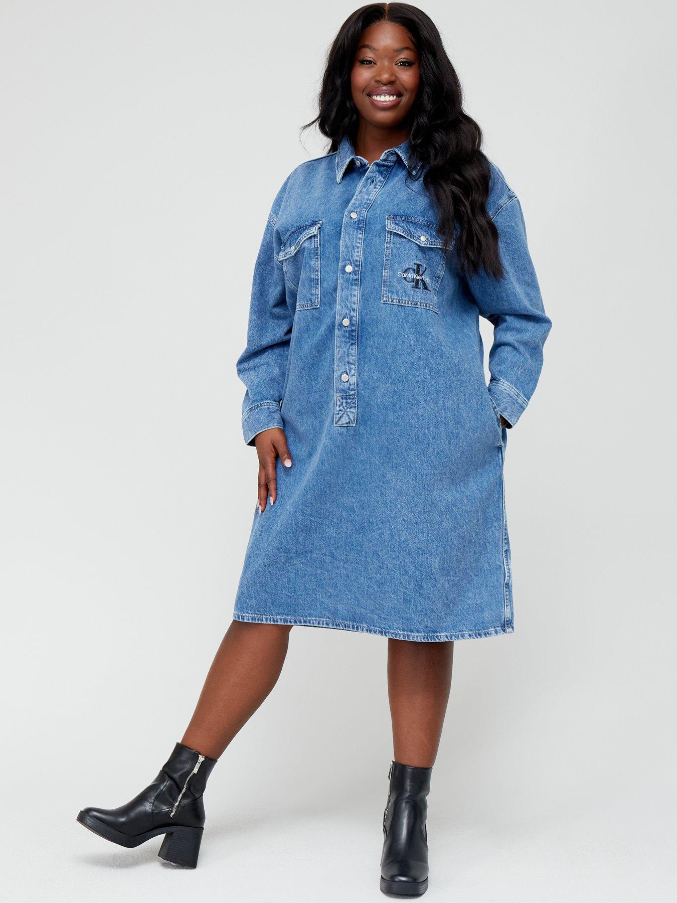 Curve denim outlet dress