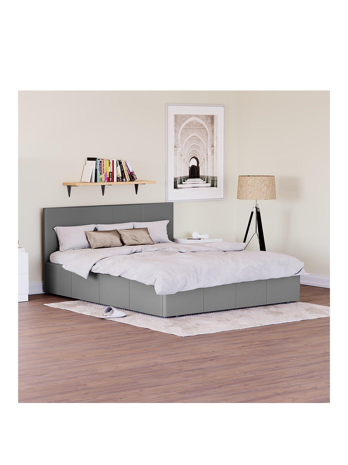 Bed frame store queen leather