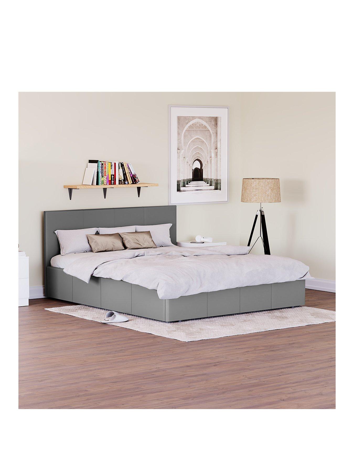 Vida Designs Hurley Ottoman Faux Leather Bed Frame