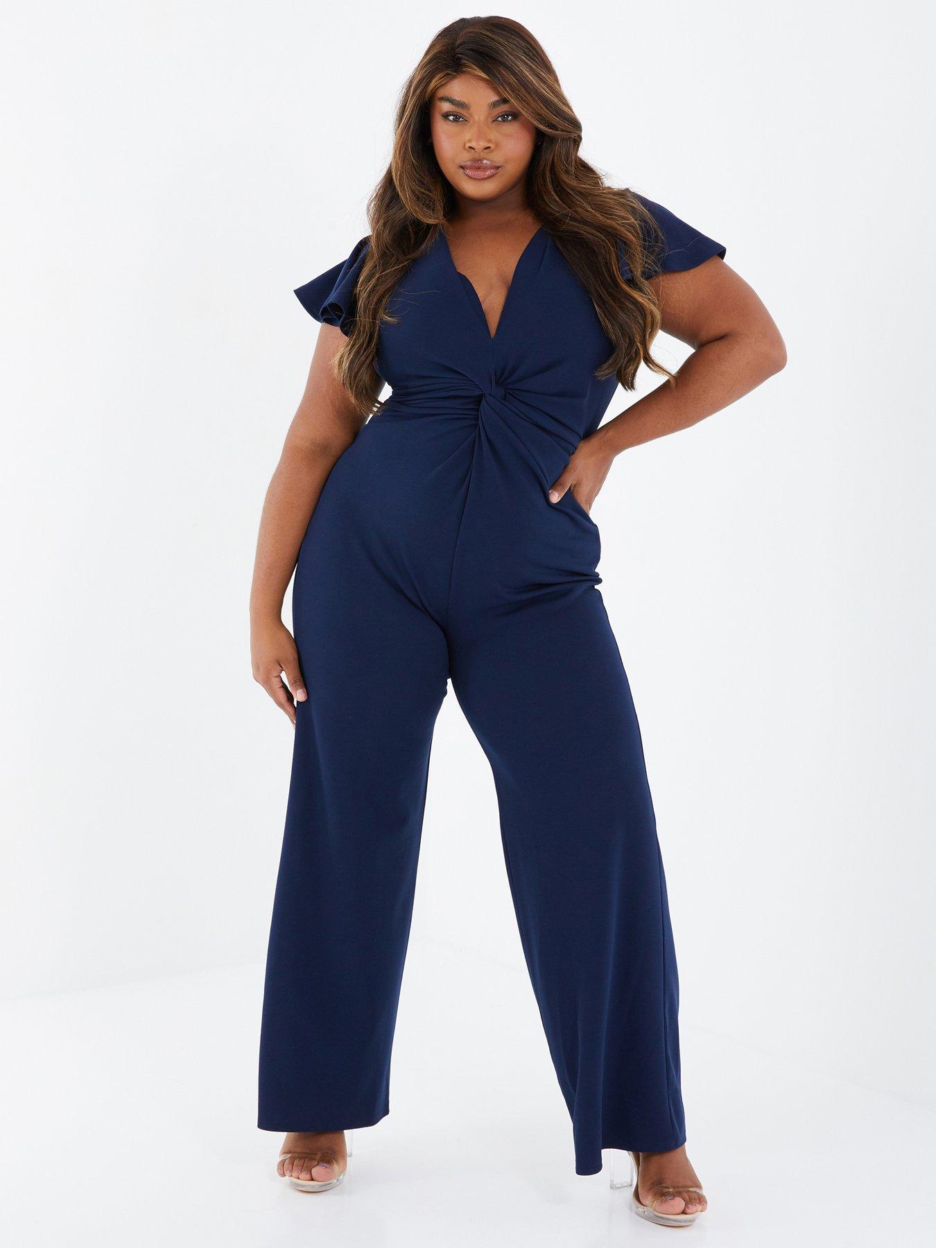 Plus Size Jumpsuit and Boiler Suit in Navy, Cool Plus Size