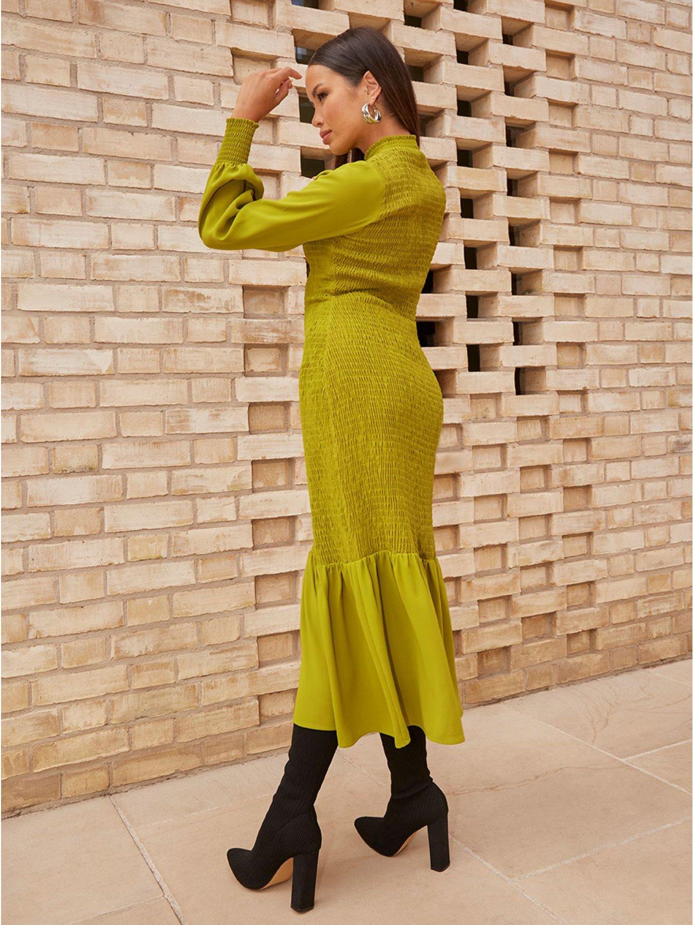 chi-chi-london-chi-chi-london-long-sleeve-shirred-maxi-dress-in-greenstillFront