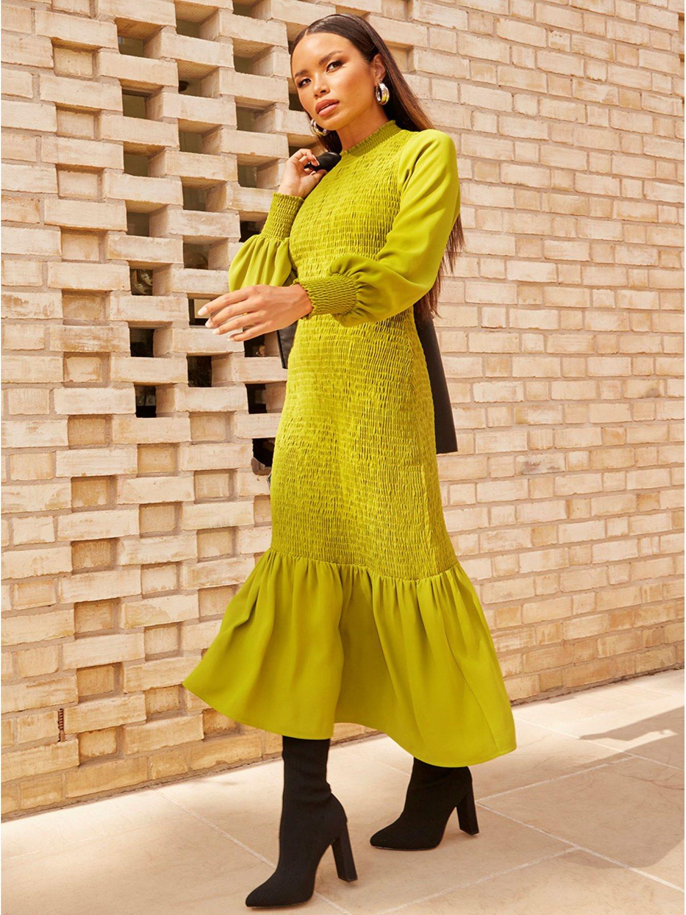 chi-chi-london-chi-chi-london-long-sleeve-shirred-maxi-dress-in-greenback