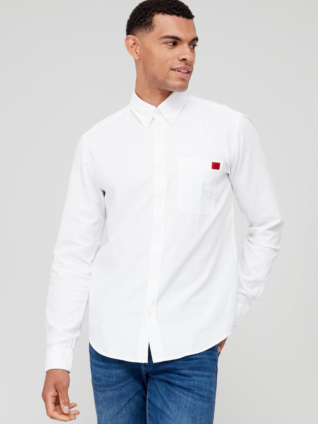 hugo-evito-slim-fit-long-sleeve-shirt-whitefront