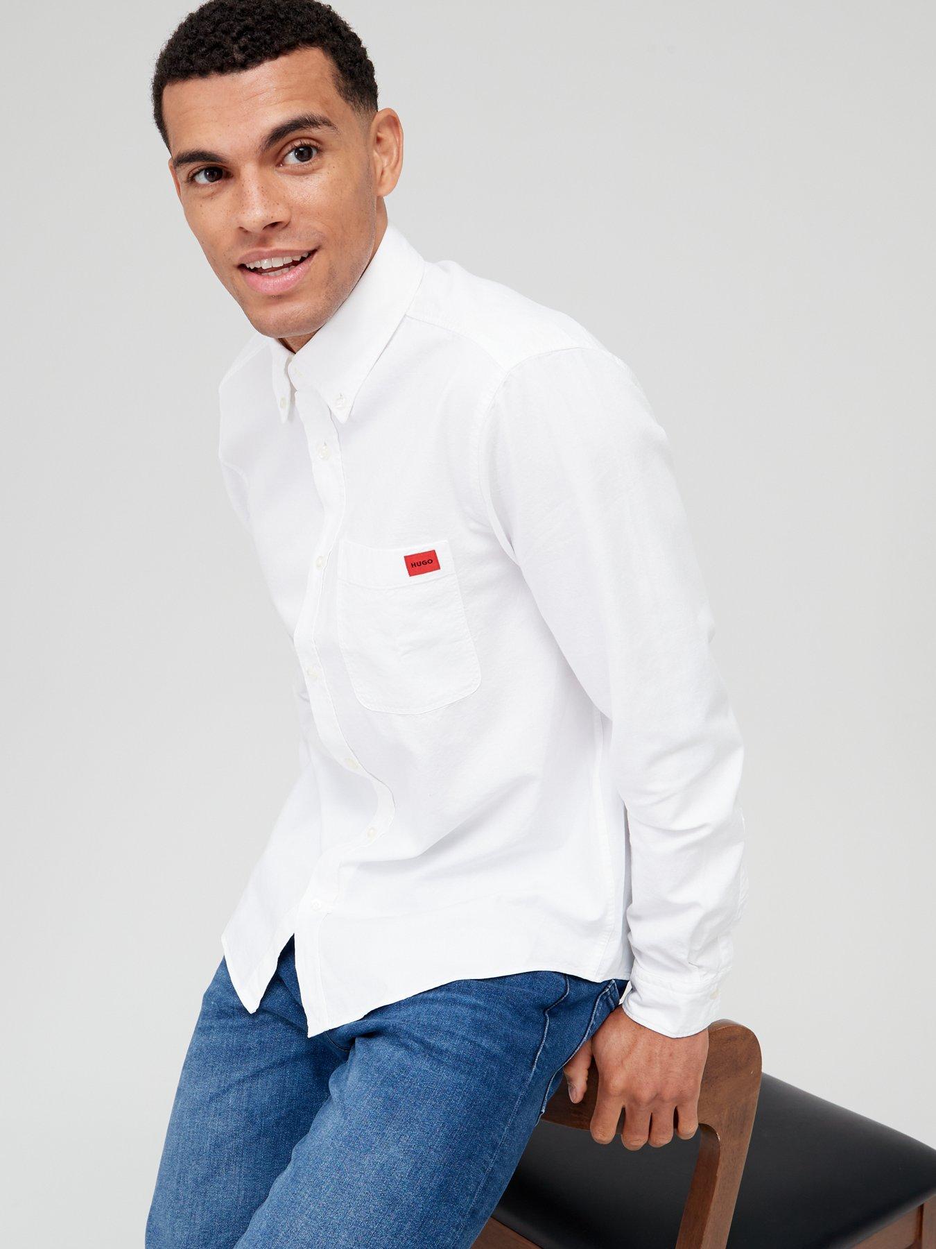 hugo-evito-slim-fit-long-sleeve-shirt-whiteoutfit