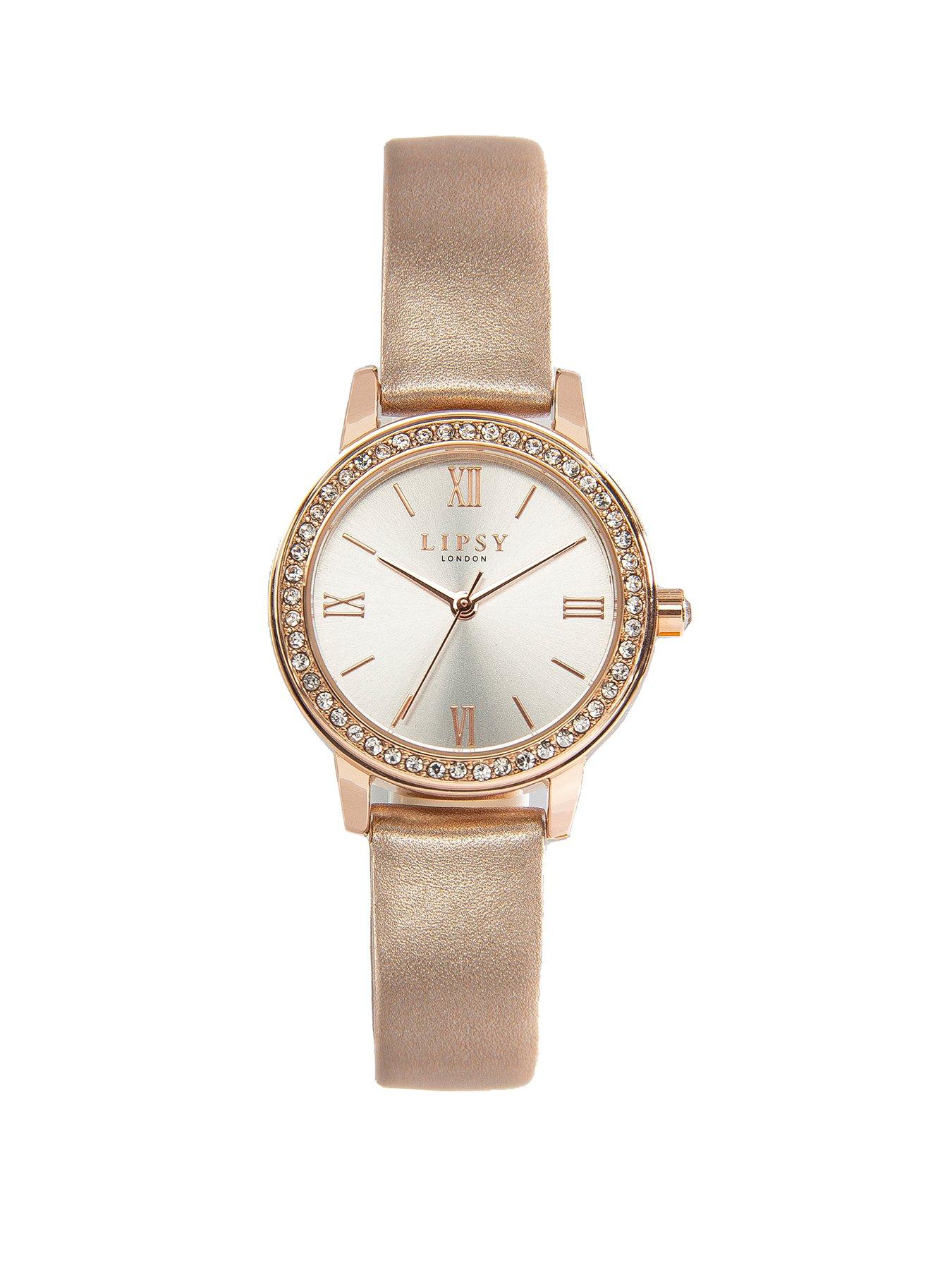 Lipsy Lipsy Rose Gold Strap watch with Silver Dial Very Ireland