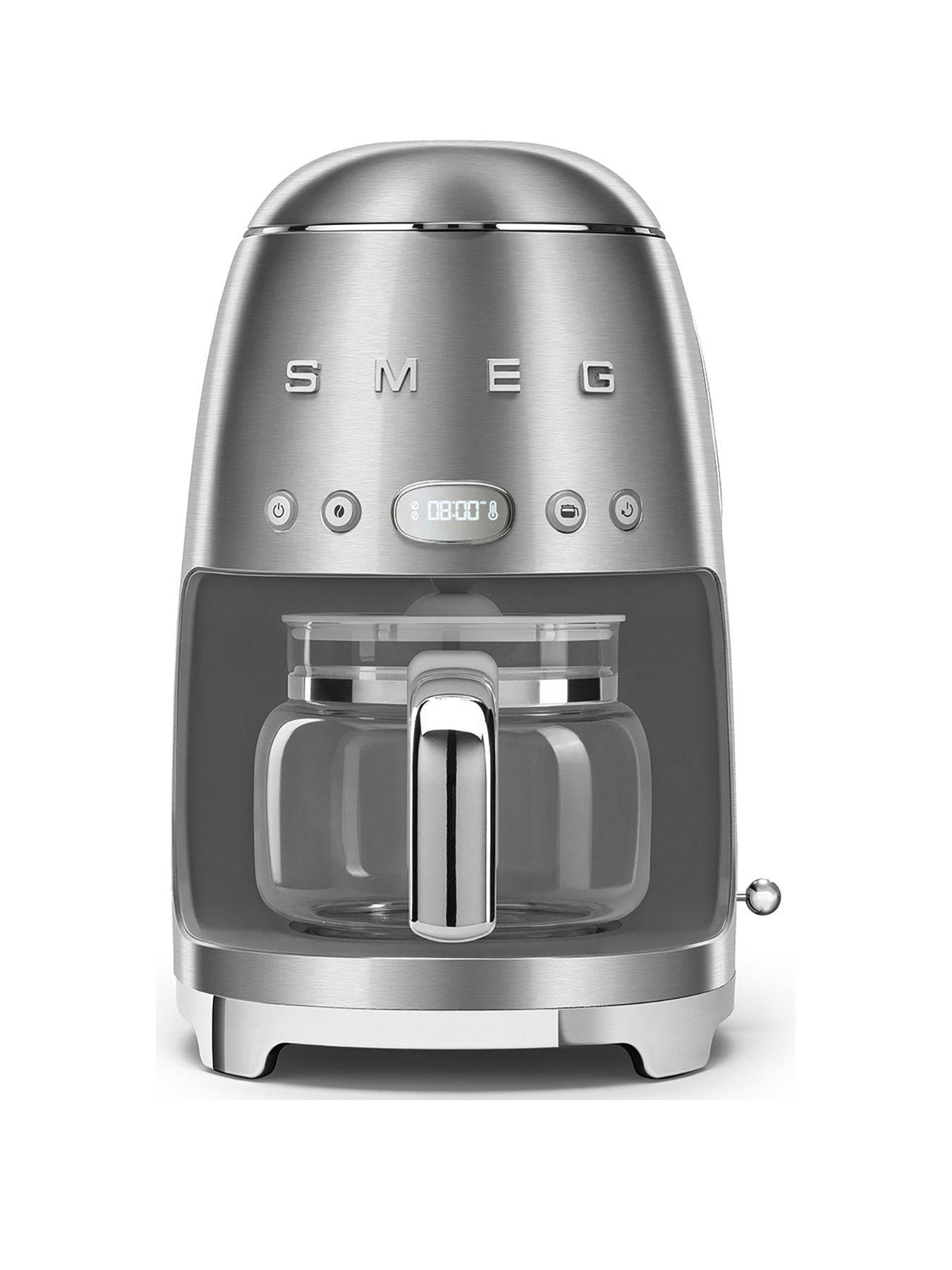undefined DCF02 Retro Style Drip Coffee Machine, 1.4 Litre Tank - Stainless Steel