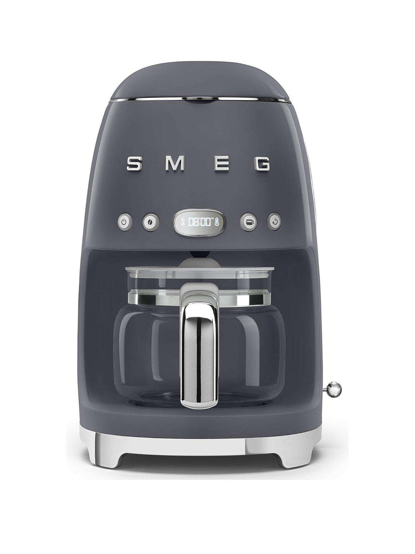 undefined DCF02 Retro Style Drip Coffee Machine, 1.4 Litre Tank - Slate Grey