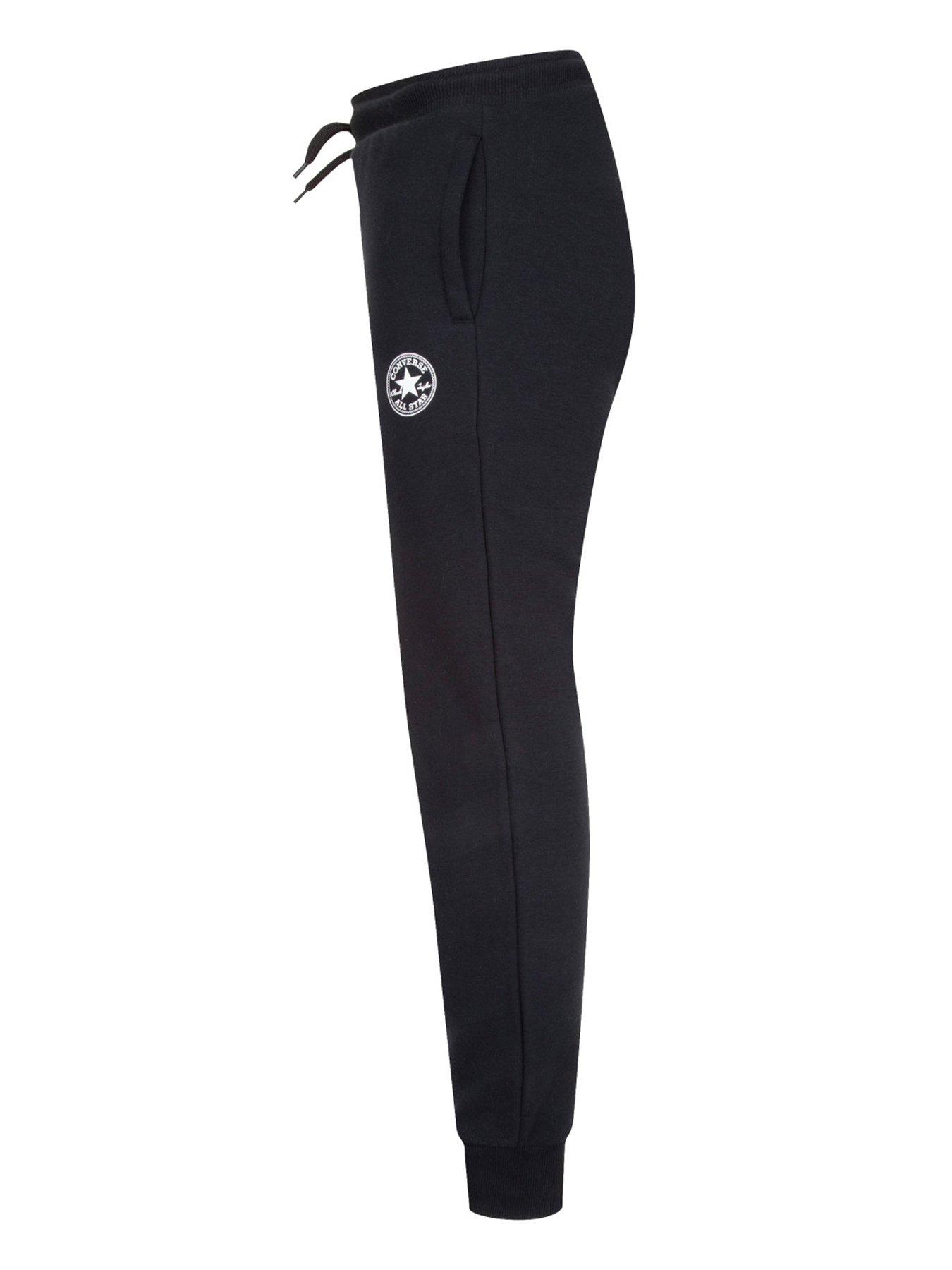 Image 3 of 4 of Converse Junior Boys Signature Fleece Chuck Patch Jogger - Black/White