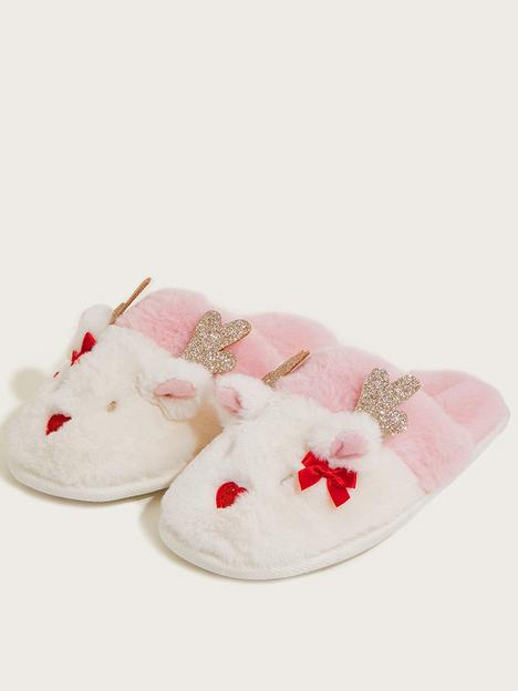 monsoon-girls-christmas-reindeer-slider-slippers-multi