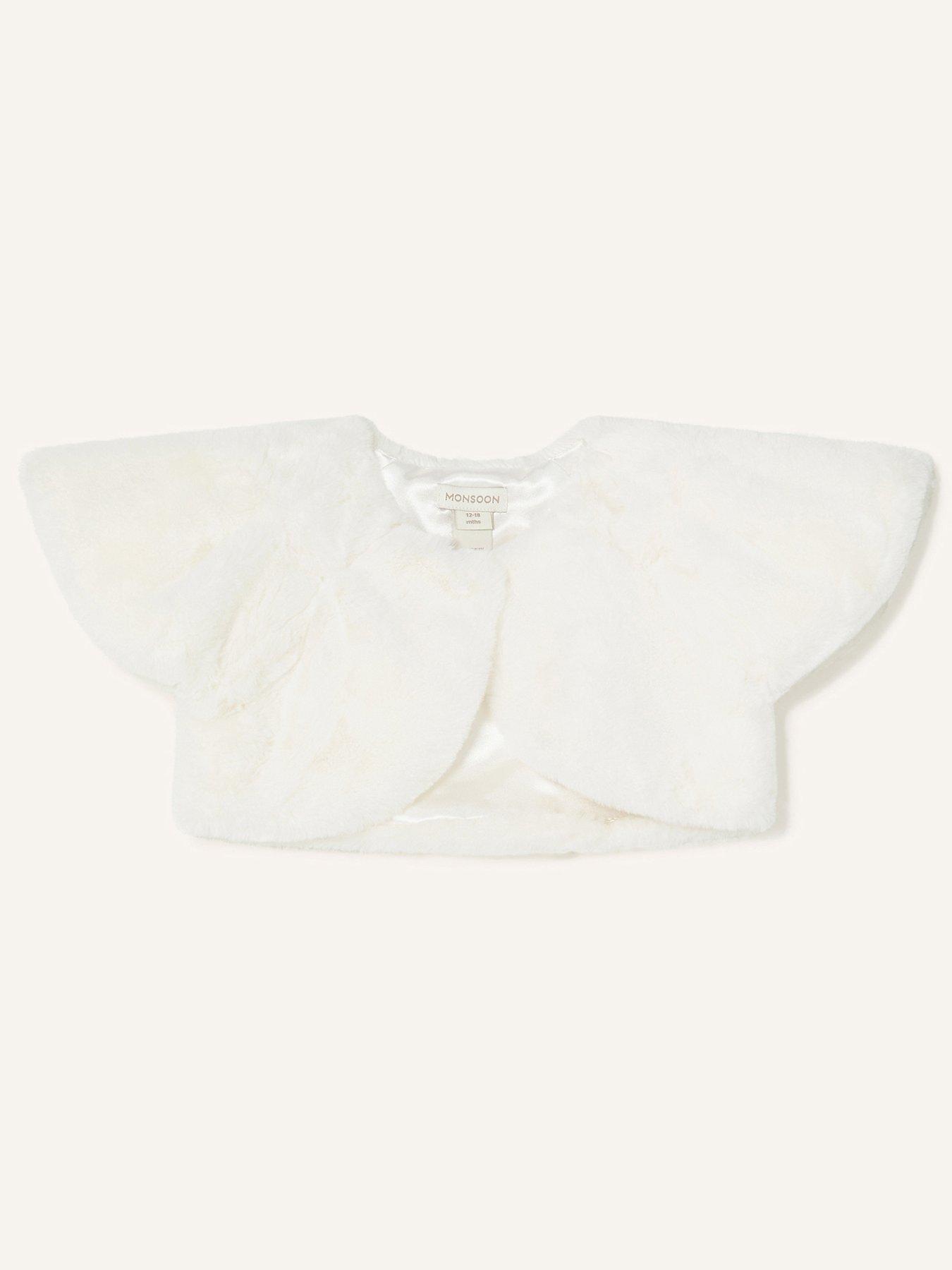 Lilax Baby Girls' Knit Long SleeveBolero Cardigan Shrug 9-12 Months White 
