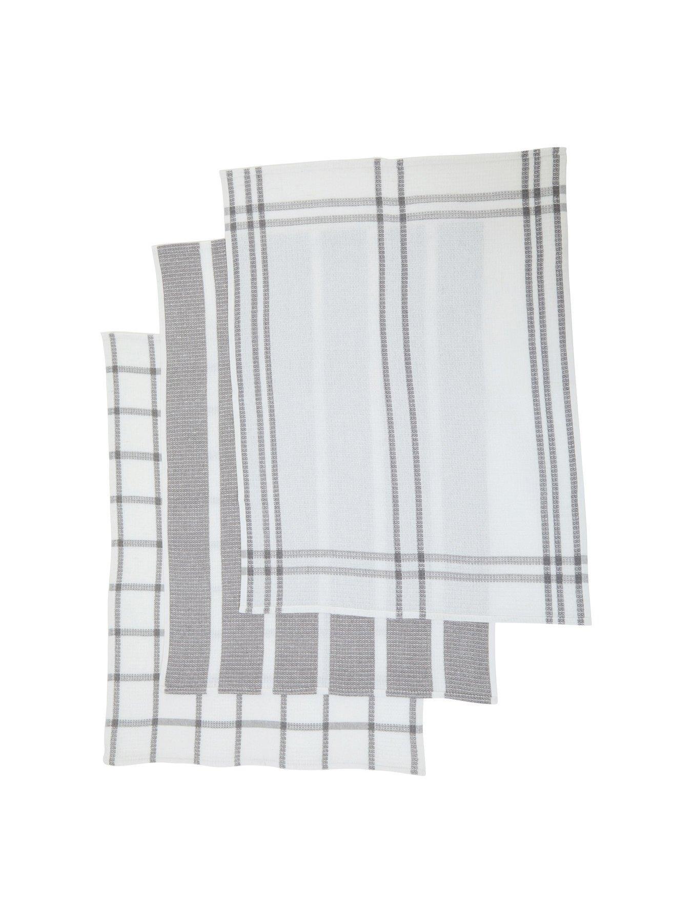 premier-housewares-set-of-3nbspdoro-waffle-tea-towels-grey-and-whitestillFront