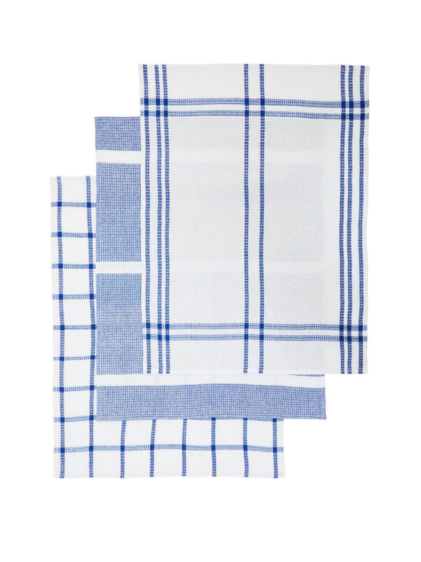 premier-housewares-set-of-3-doro-waffle-tea-towels--nbspblue-and-white