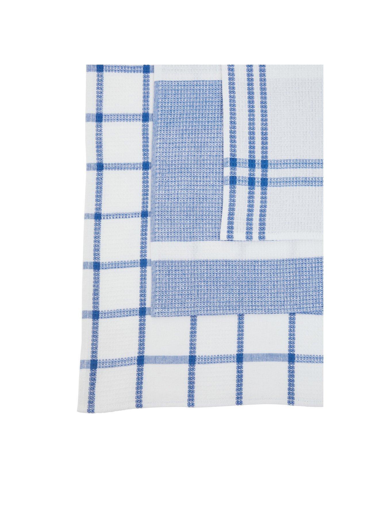 premier-housewares-set-of-3-doro-waffle-tea-towels--nbspblue-and-whitedetail